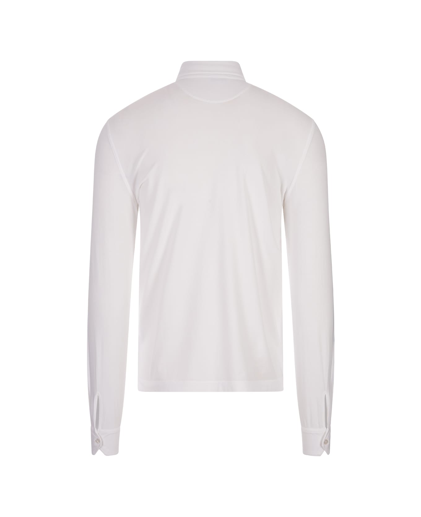 Fedeli White Long Sleeve Polo Shirt - White