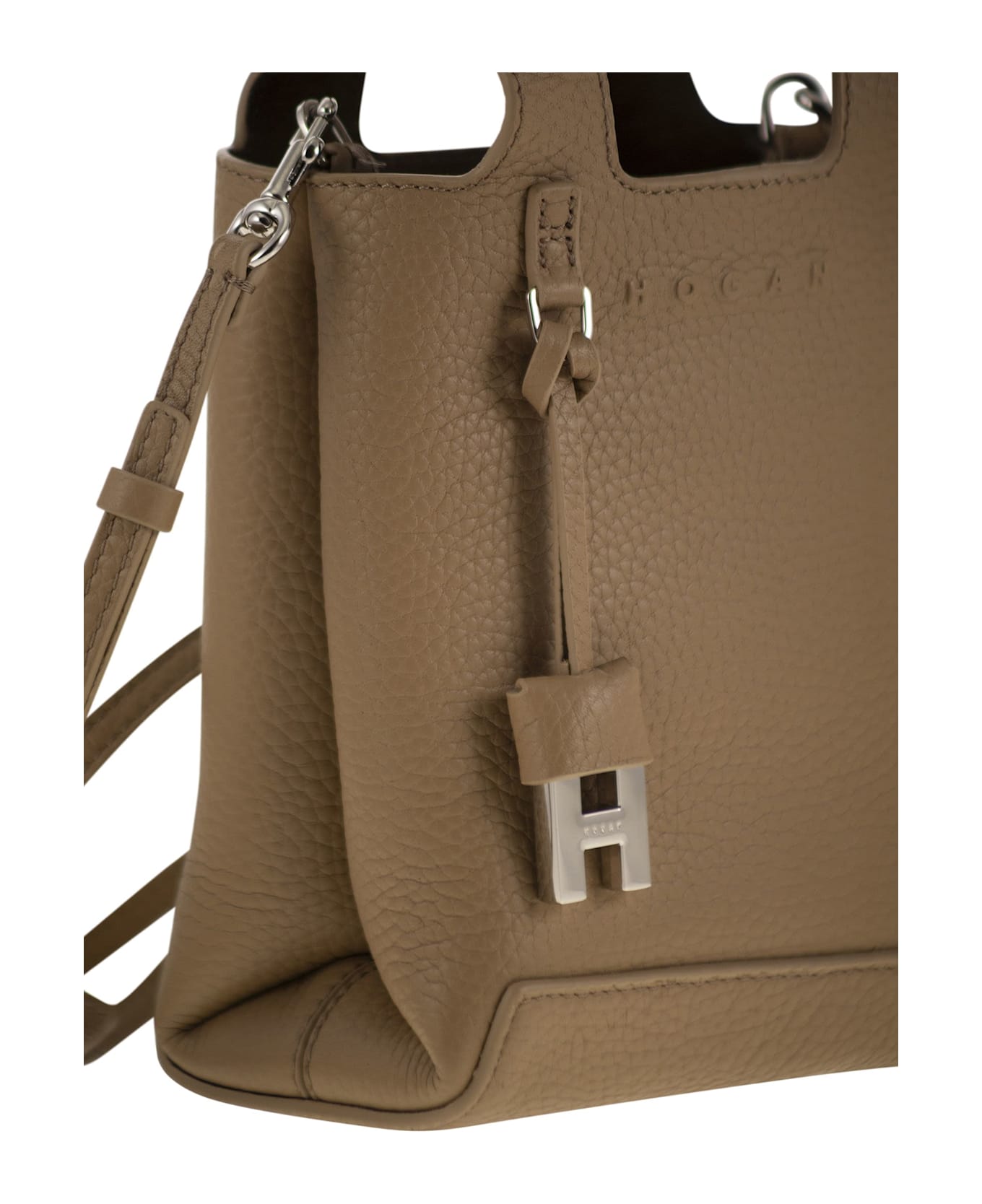Hogan H01r - Handbag In Hammered Leather - Leather