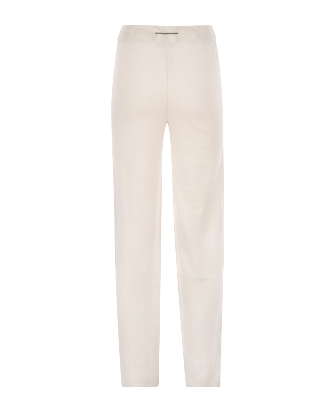 Peserico Wool, Silk And Cashmere Knit Trousers - Chalk