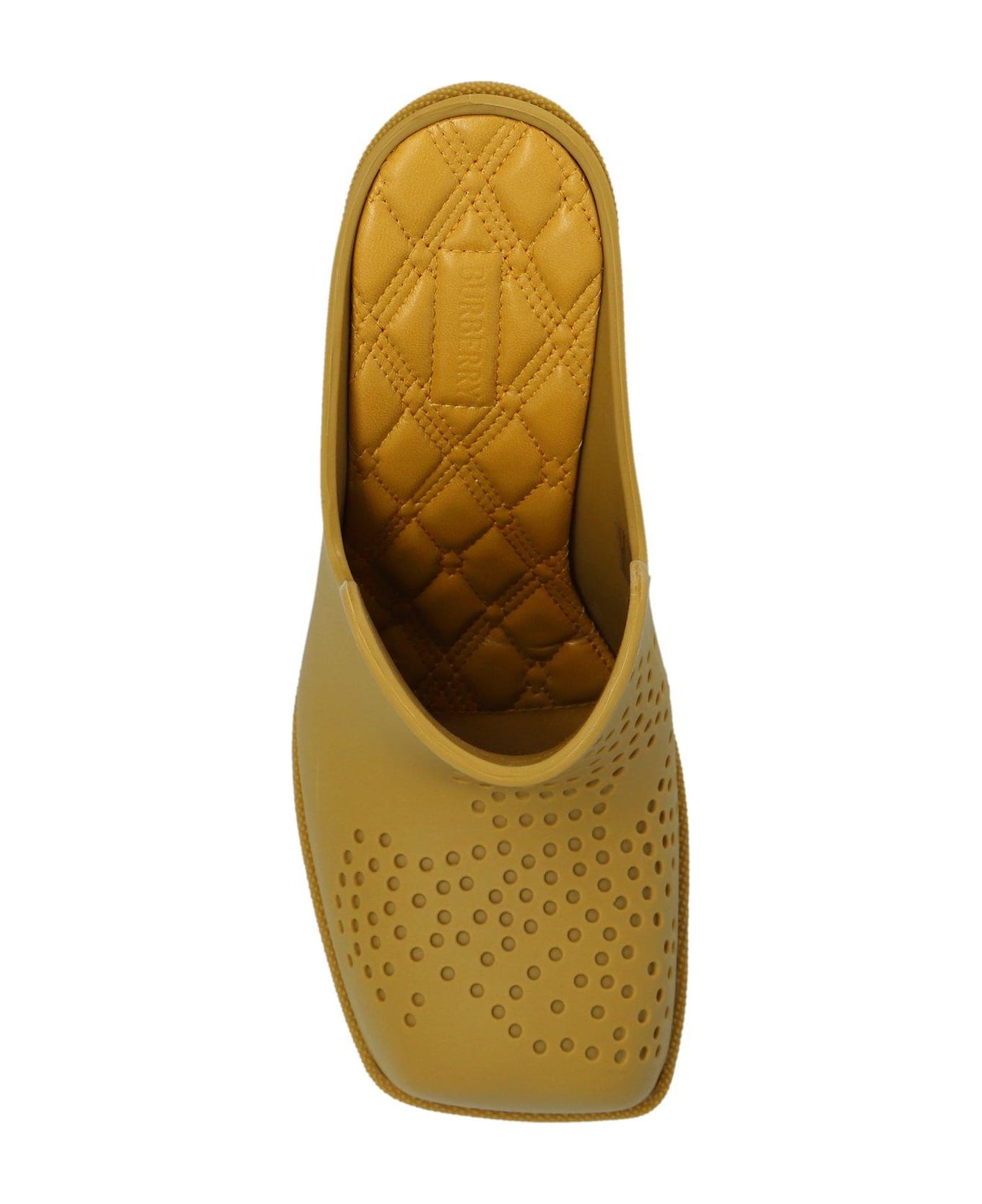Burberry Highland Perforated Detailed Mules - YELLOW