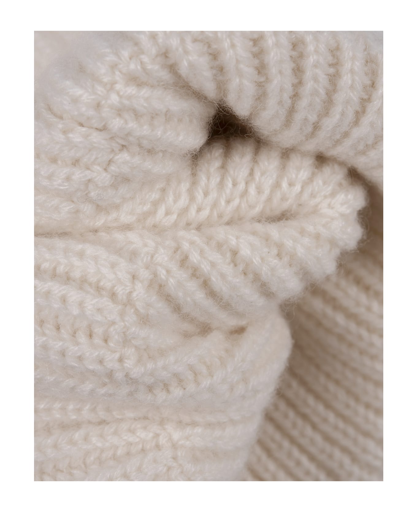 Fedeli Norge Ribbed Cashmere Beanie In Ice - White