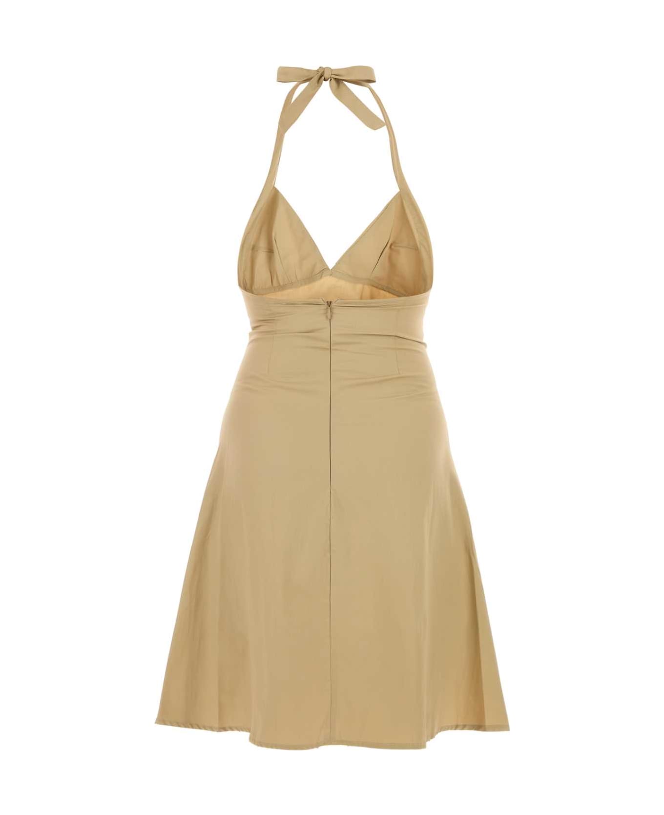 Gimaguas Beige Poplin Jardin Mini Dress - BEIGE