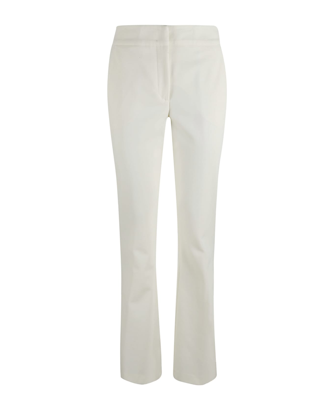Genny Concealed Fitted Trousers - Cream