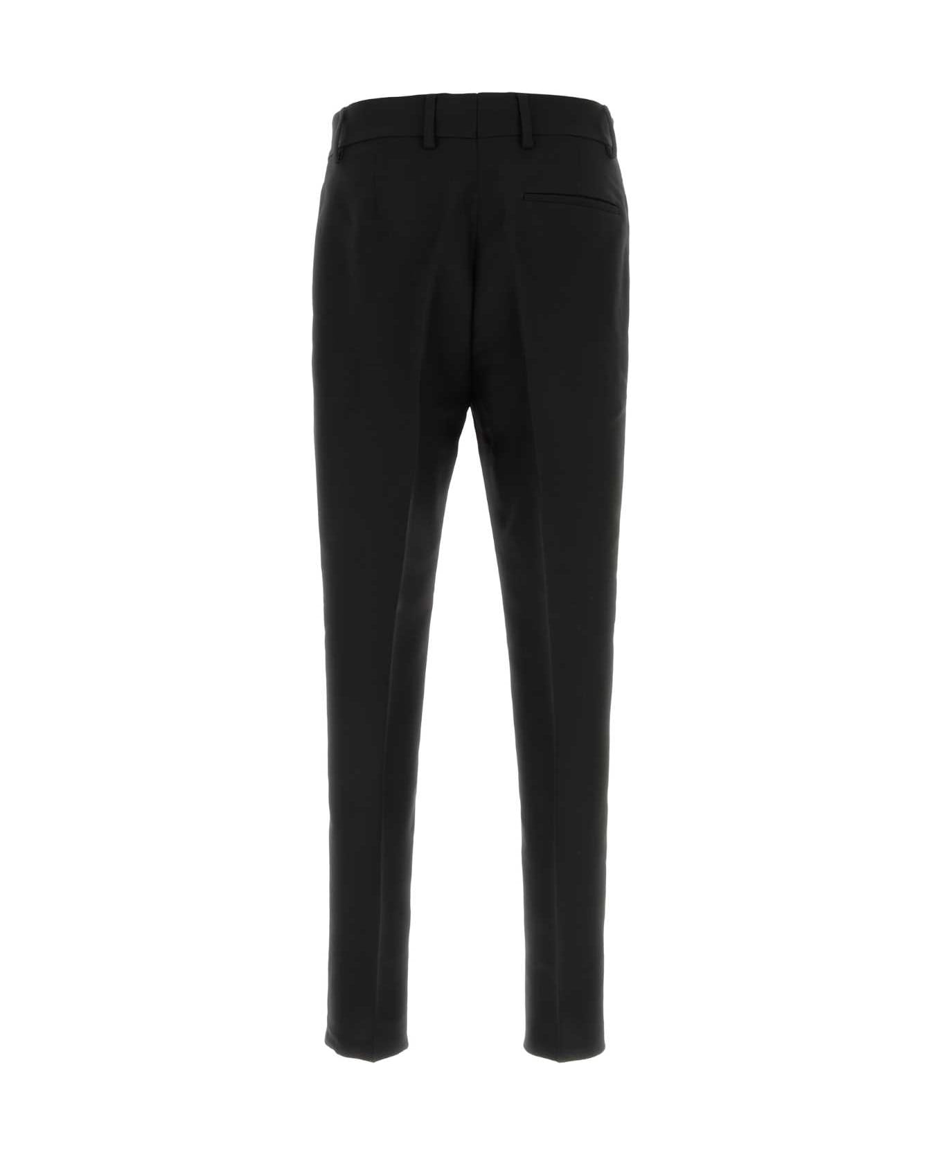 Ferragamo Black Viscose Blend Pant - NERO