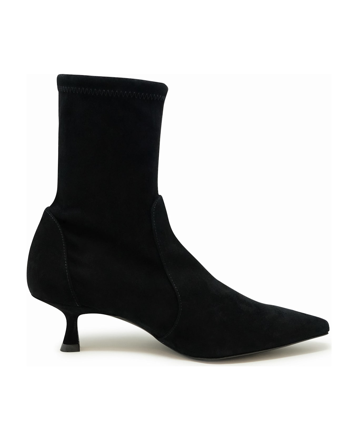 Stuart Weitzman Black Suede Naomi 50 Bootie - BLACK