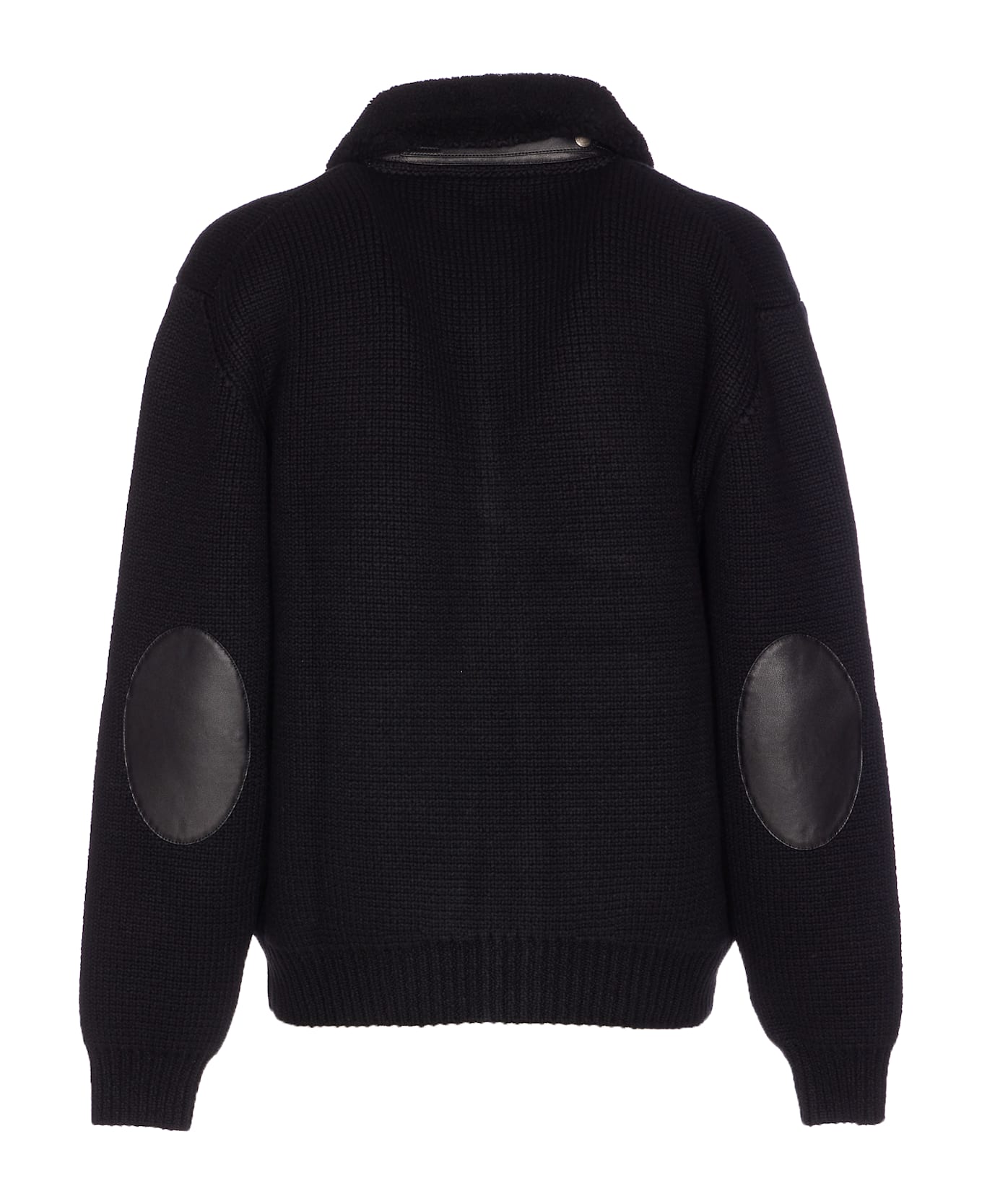 Tom Ford Shearling Collar Cashmere Cardigan - Black