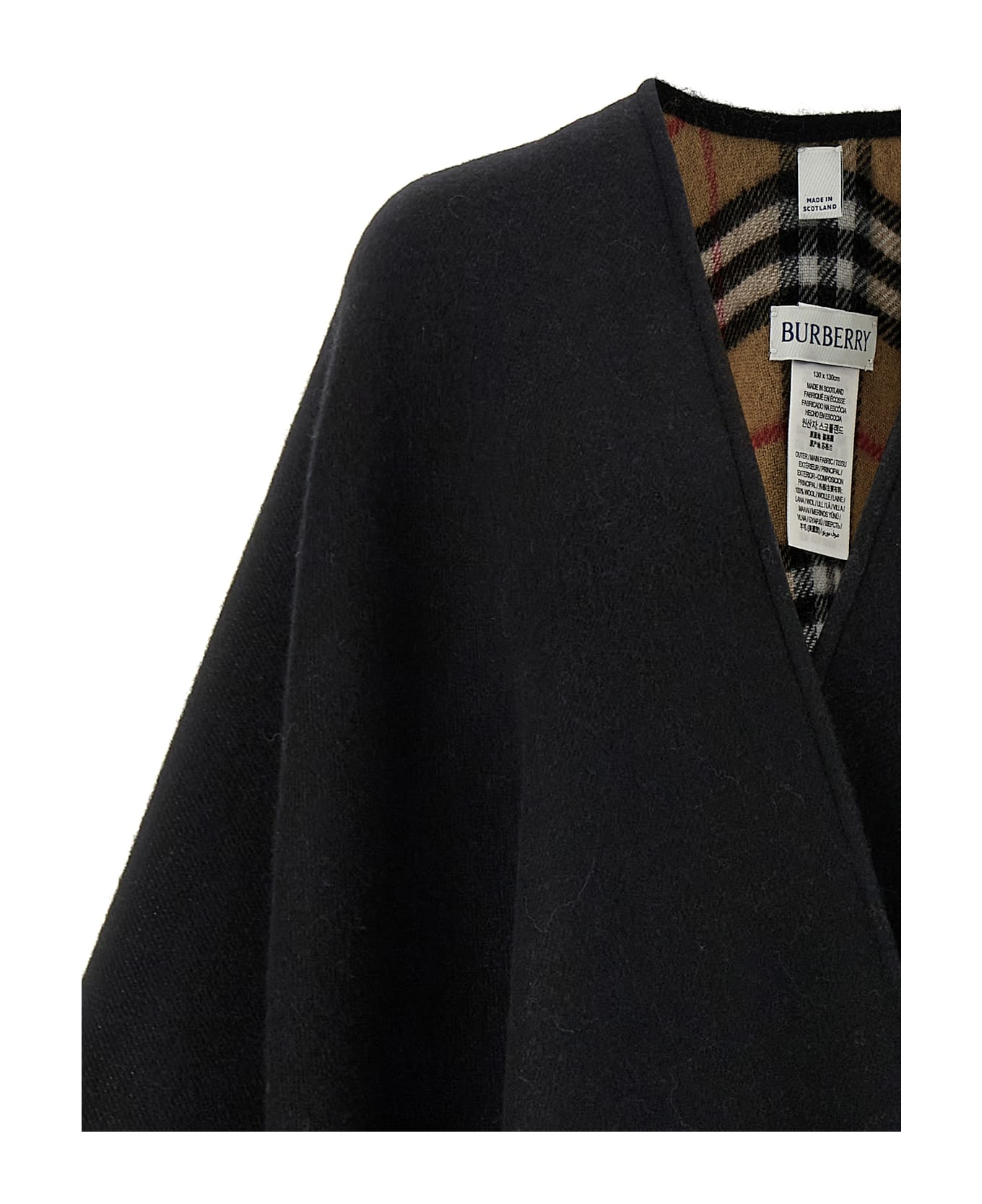 Burberry Fringed Cape - Black  