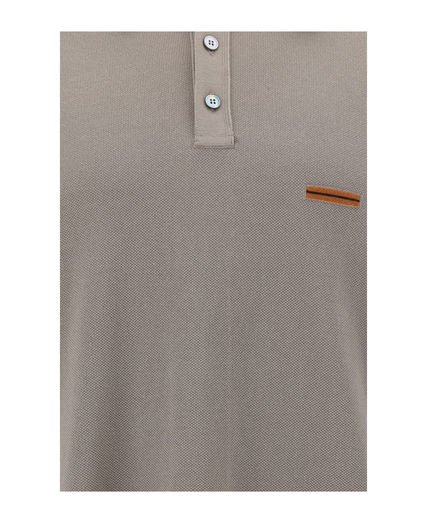 Zegna Polo Shirt - Beige Scuro Unito