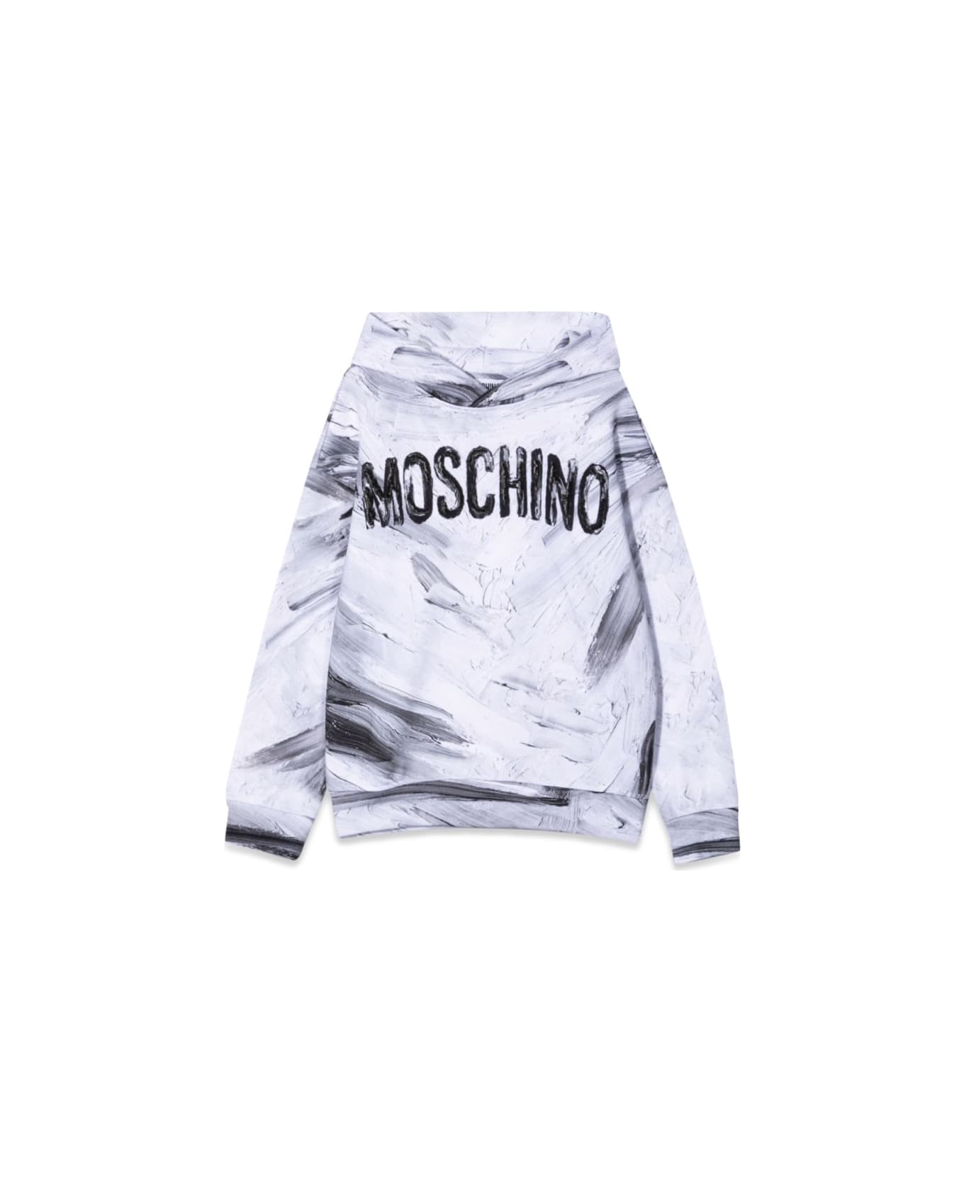 Moschino Felpa In Cotone Con Cappuccio - WHITE
