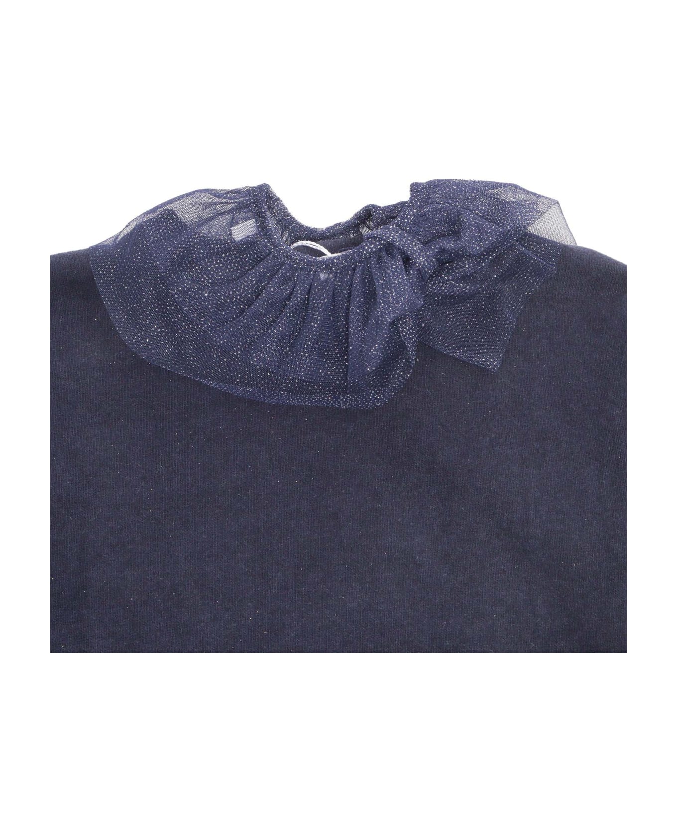 Magil Tulle Collar Sweatshirt - BLUE