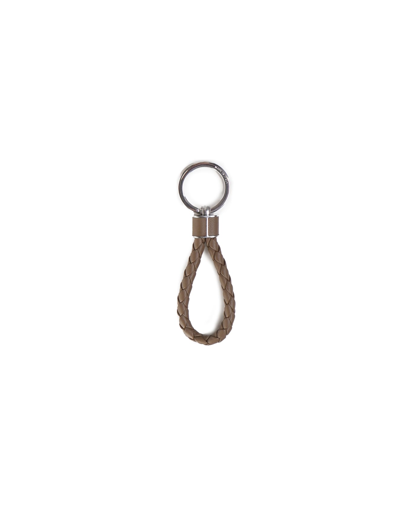Bottega Veneta Nappa Key Ring With Intreccio Motif - Clay
