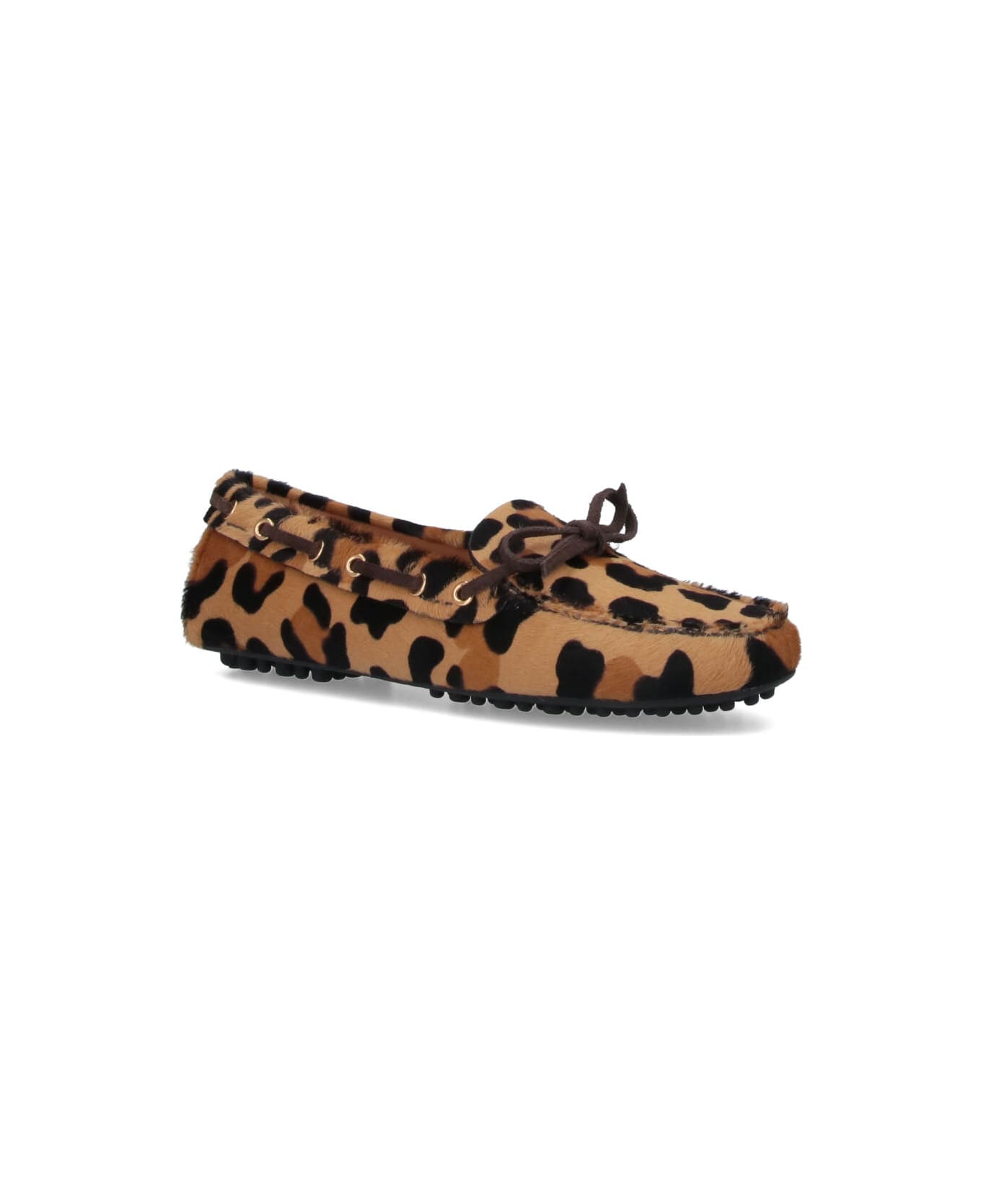 Car Shoe Pony Hair Loafers - Brown