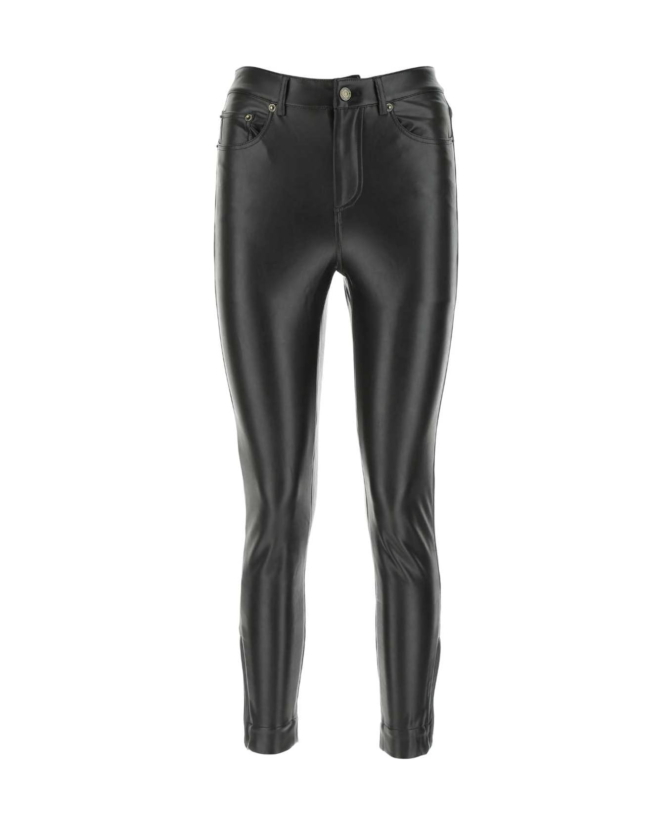 Michael Kors Black Synthetic Leather Pant - BLACK ボトムス