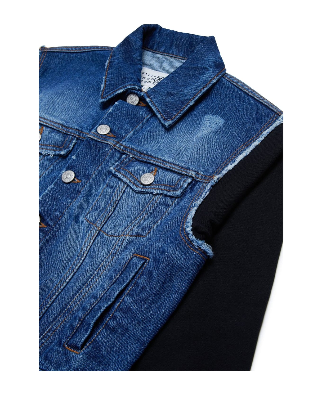 MM6 Maison Margiela Panelled Button-up Denim Jacket - Blue