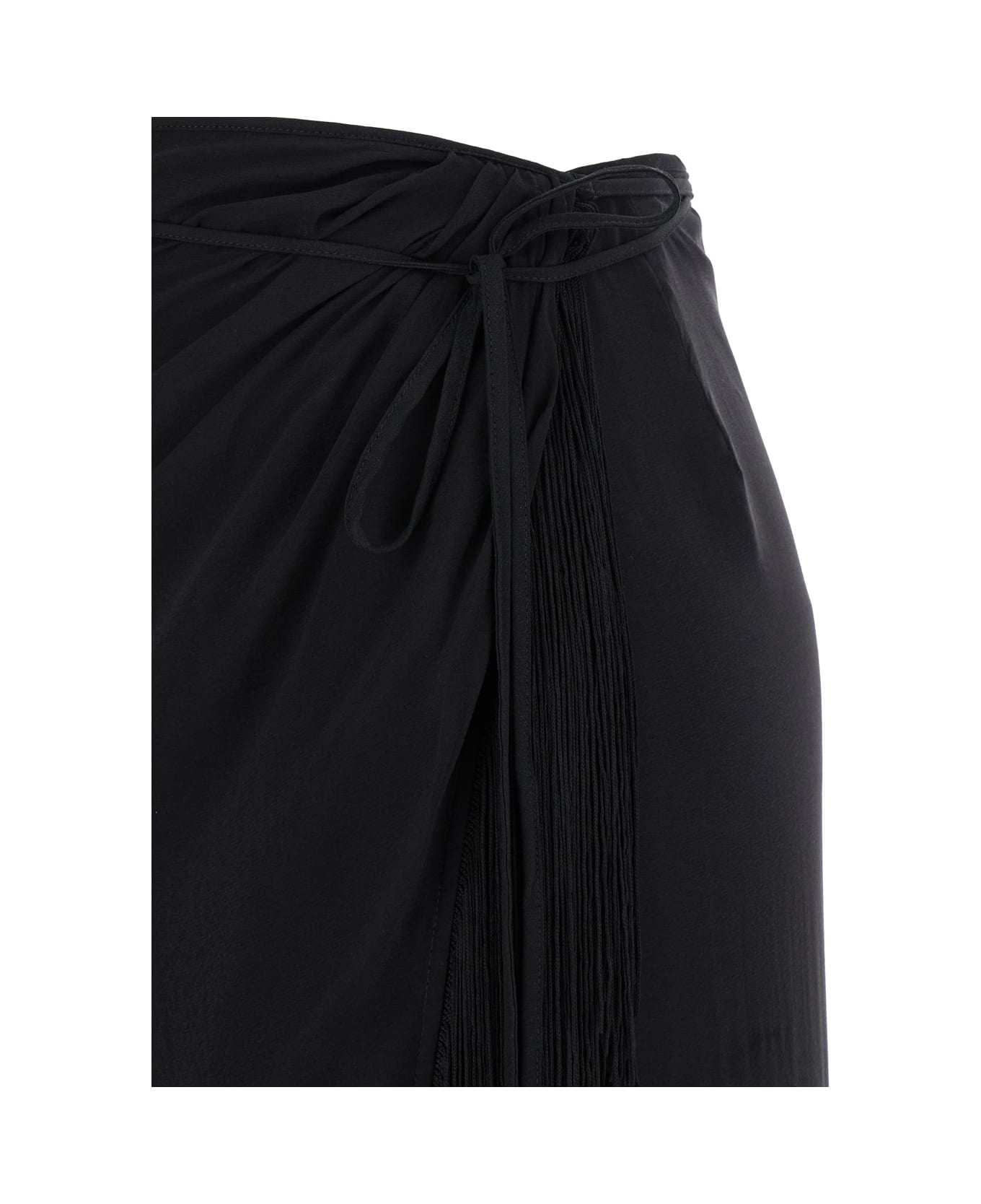 The Andamane Black Sarong Skirt In Silk Stretch Woman - Black スカート