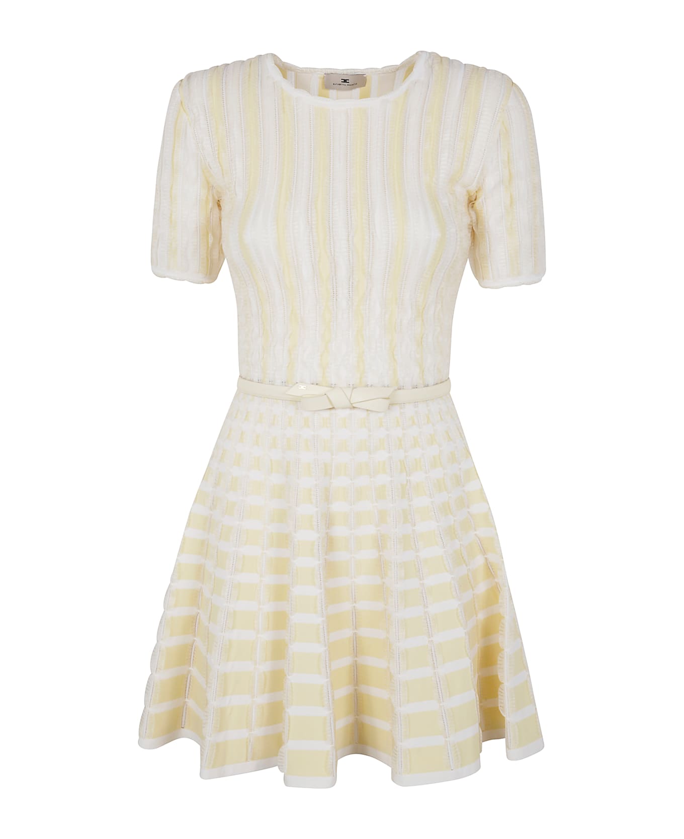 Elisabetta Franchi Mini Knit Dress - Lemonade Ivory
