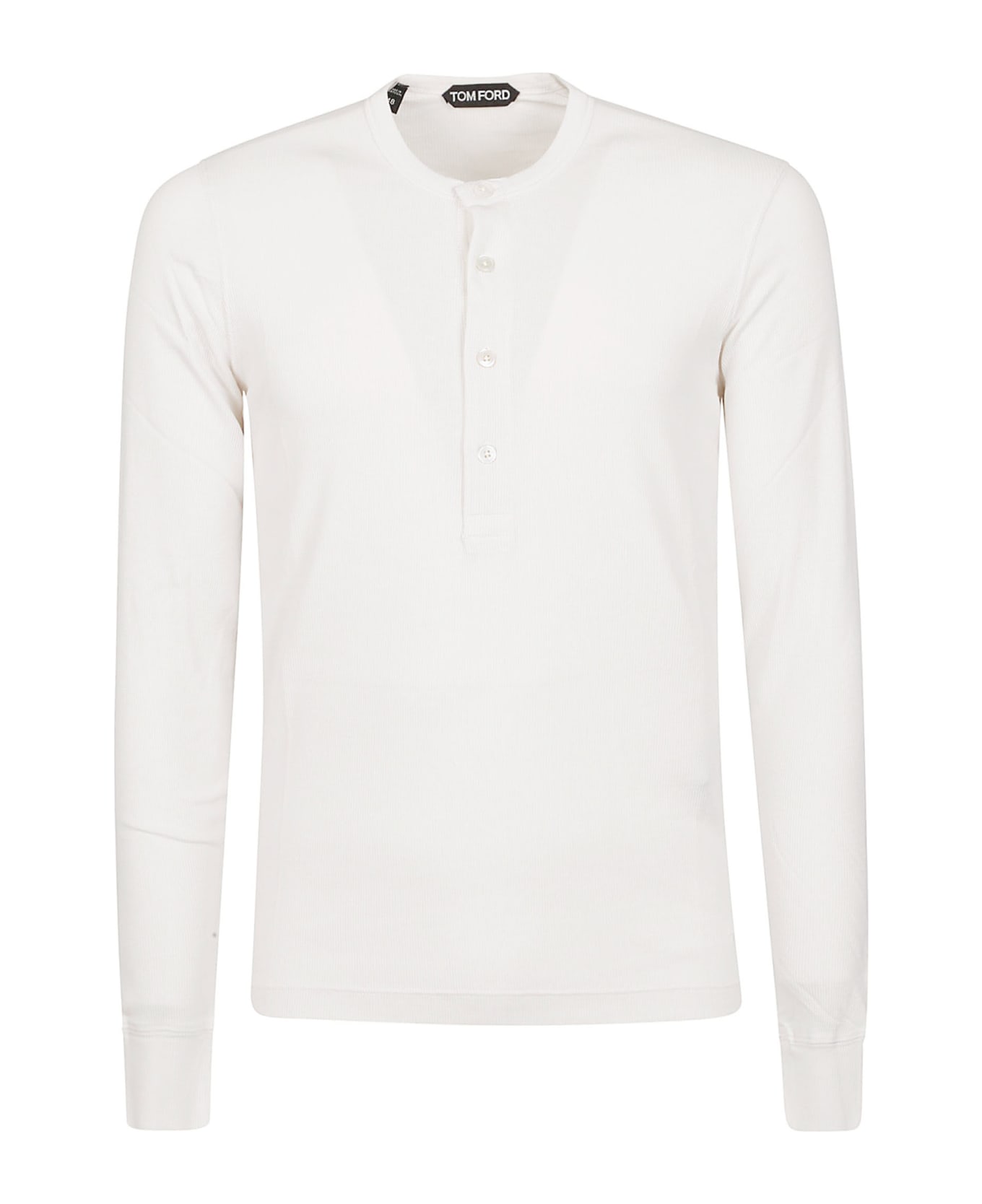 Tom Ford Long Sleeve Henley T-shirt - Cream
