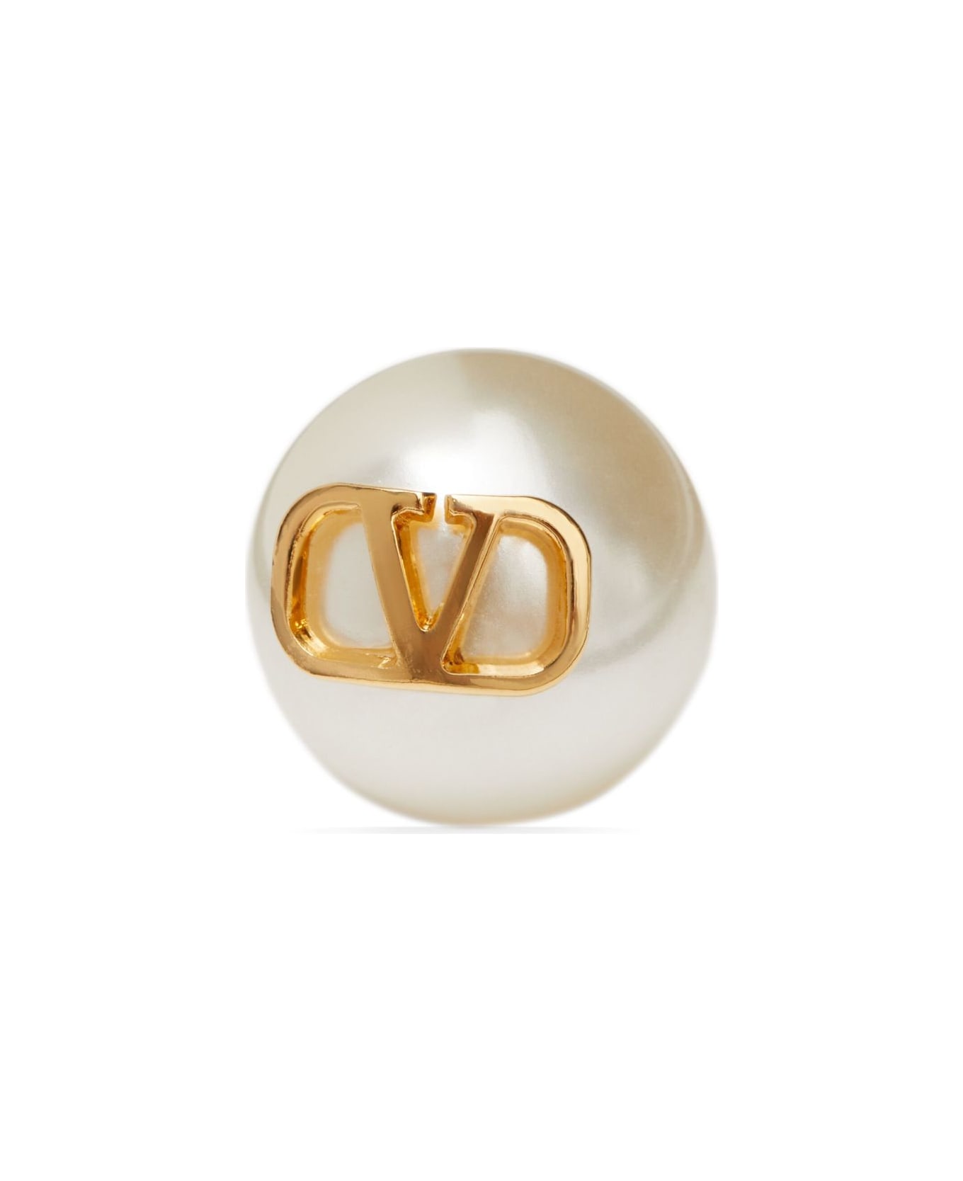 Valentino Garavani Vlogo Pearl Earrings - Golden
