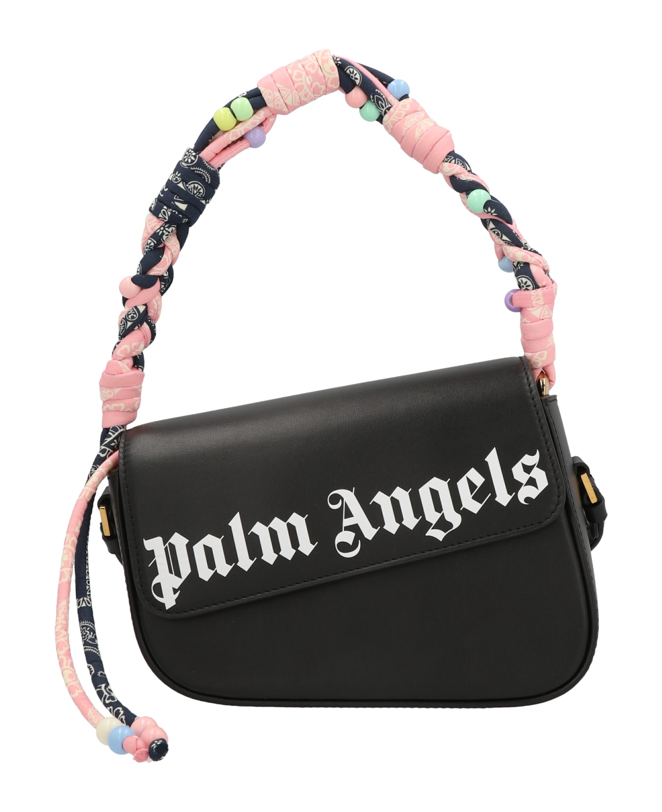 Palm Angels 'plaited Bandana Crash' Shoulder Bag - White/Black