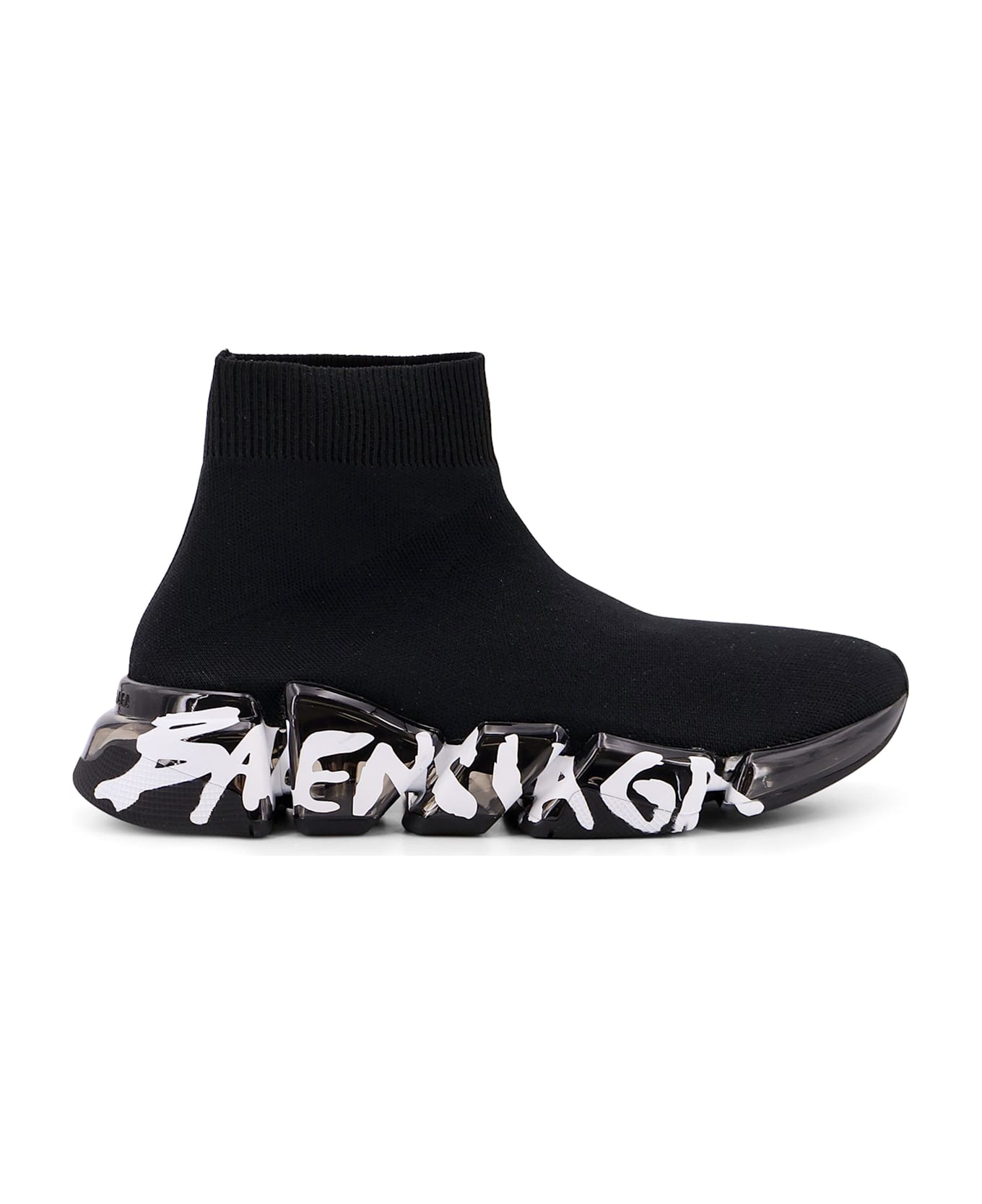 Balenciaga Speed 2.0 Graffiti Recycled Knit Sneaker - Black