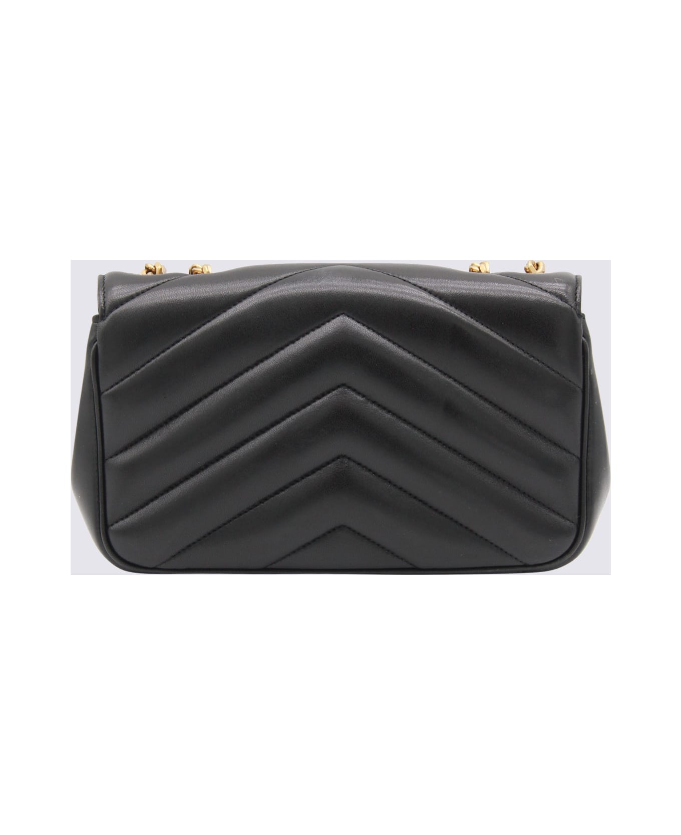 Saint Laurent Black Leather Loulou Small Top Handle Bag - Black