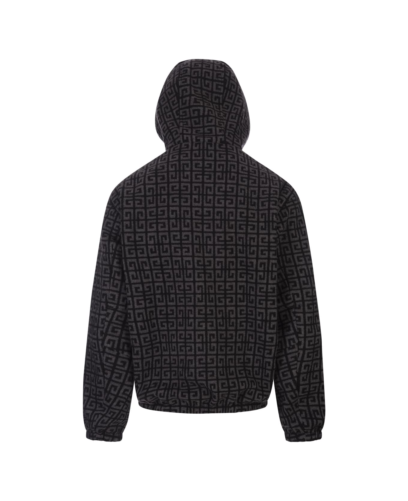 Givenchy Black Wool Reversible 4g Hooded Jacket - Black