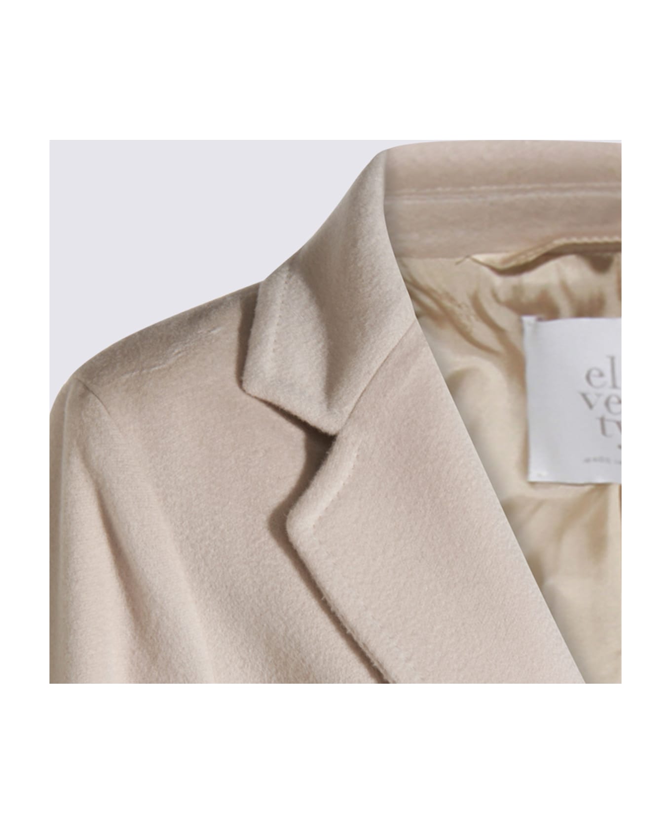 Eleventy White Wool Coat - Sand