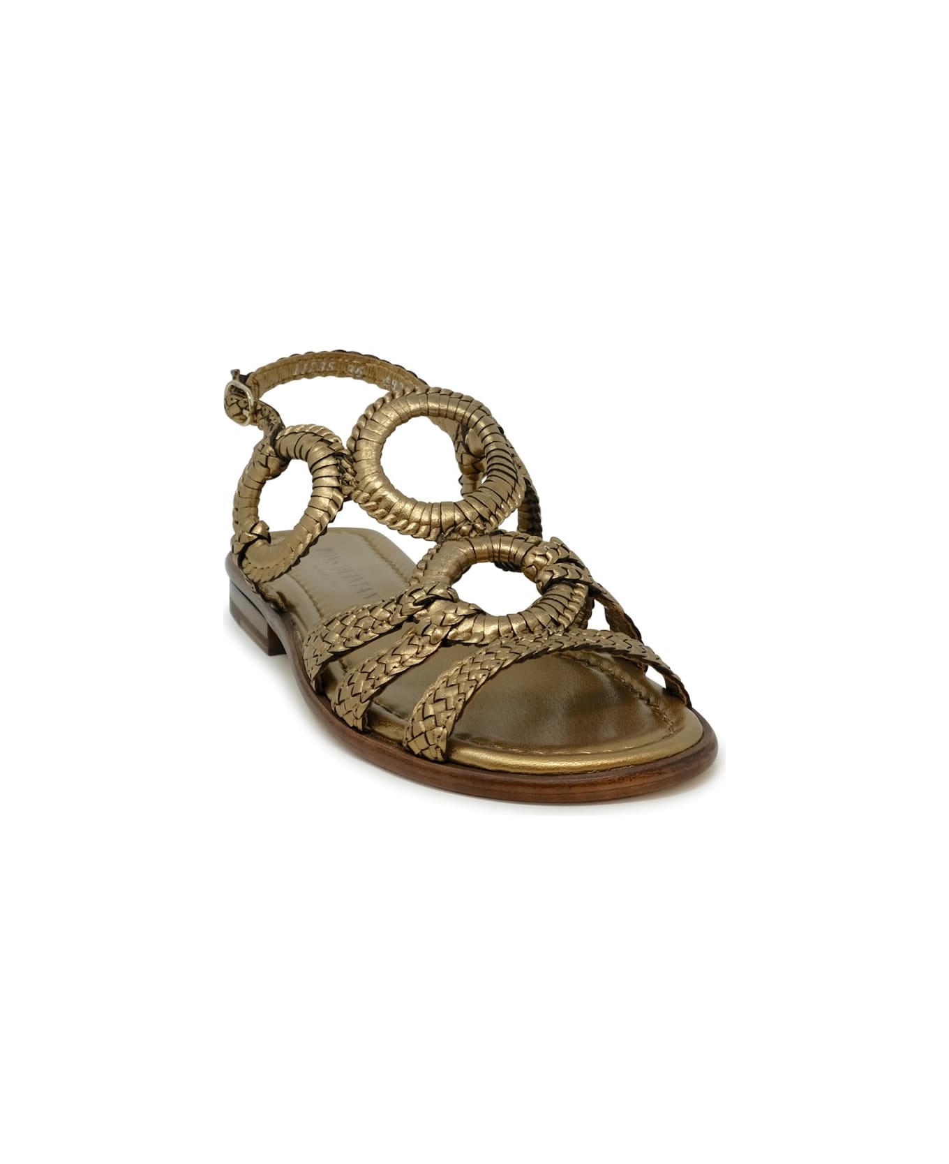 Pons Quintana Leather Tina Flat Sandals - BRONZE