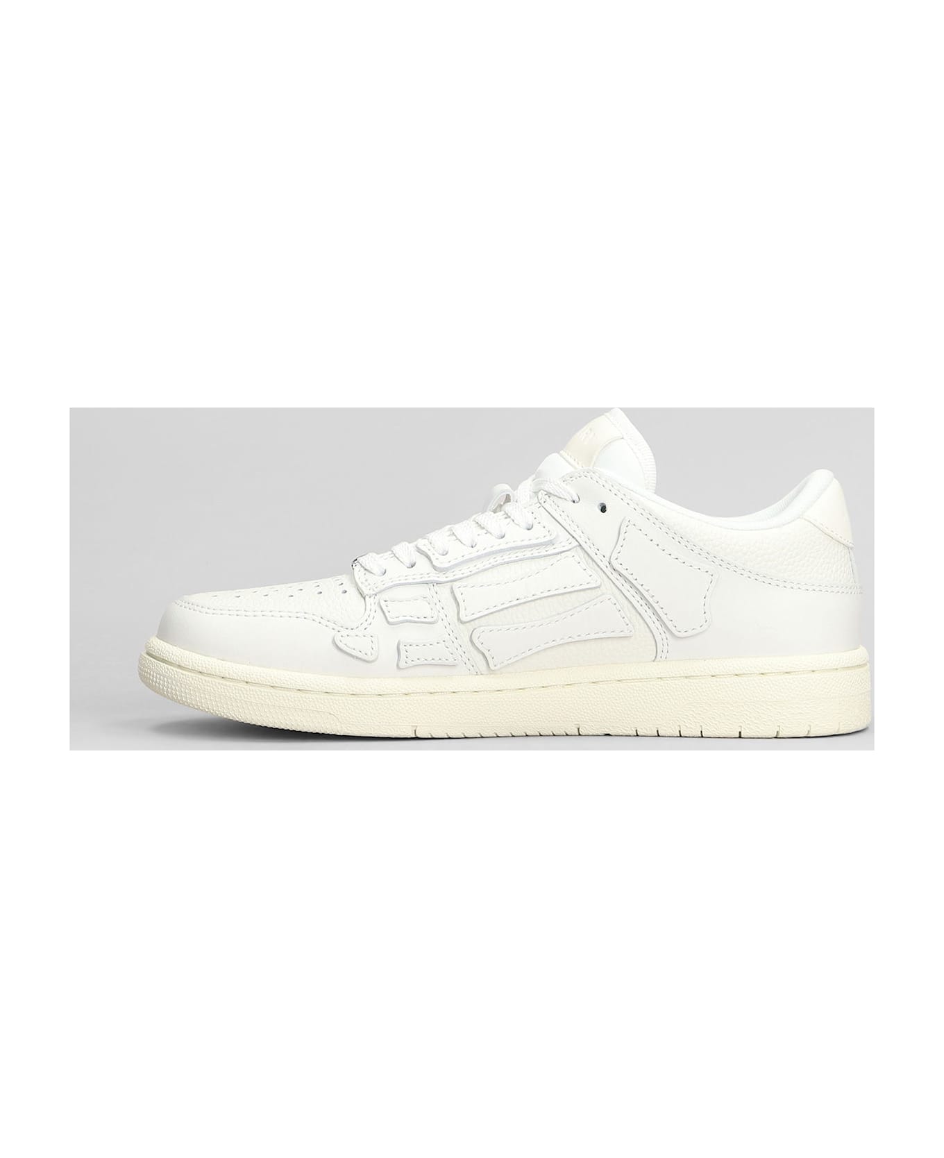 AMIRI Skel Top Low Sneakers In White Leather - white