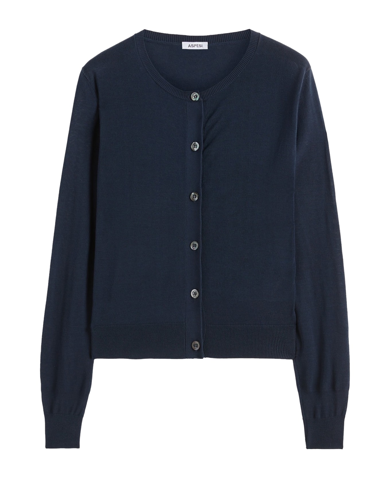Aspesi Navy Blue Cardigan With Buttons - NAVY