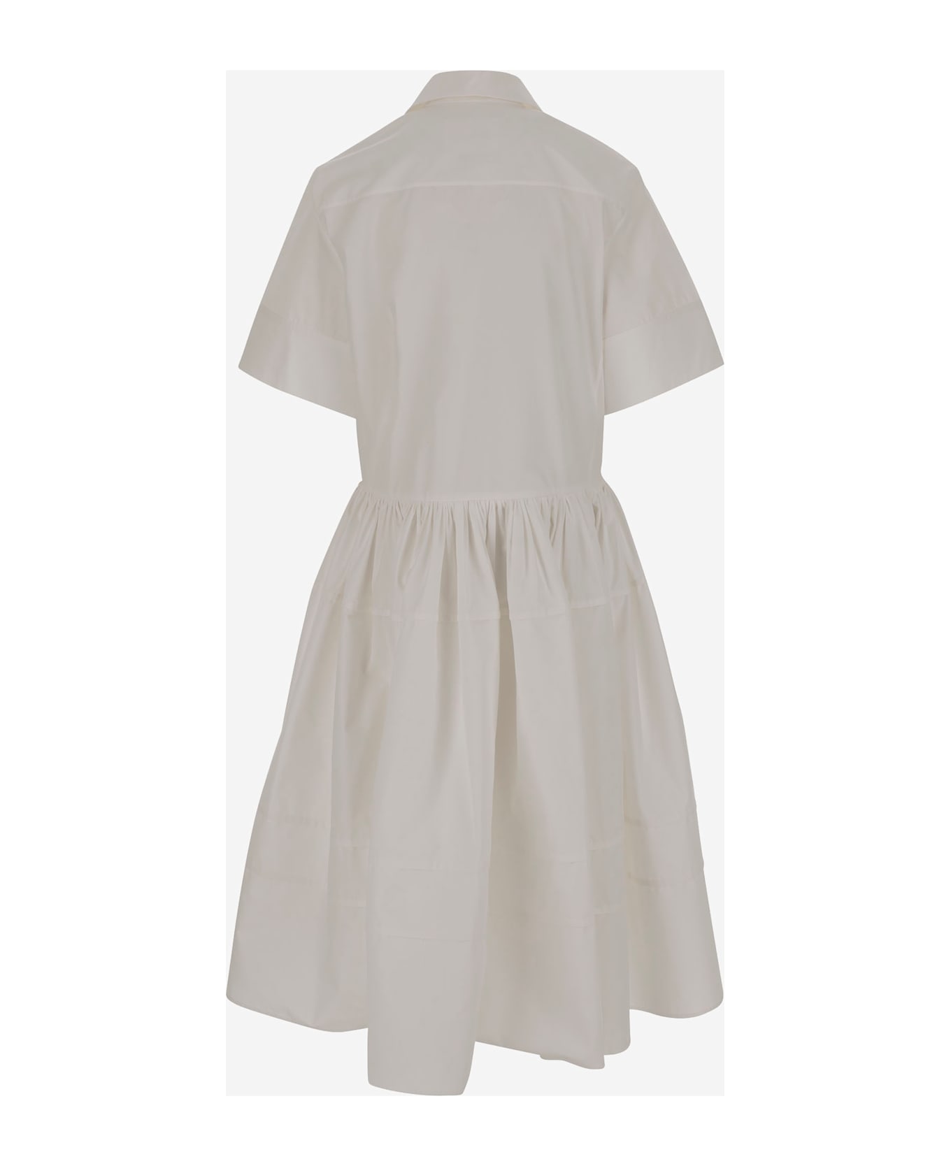 Jil Sander Short-sleeved Midi Dress - White