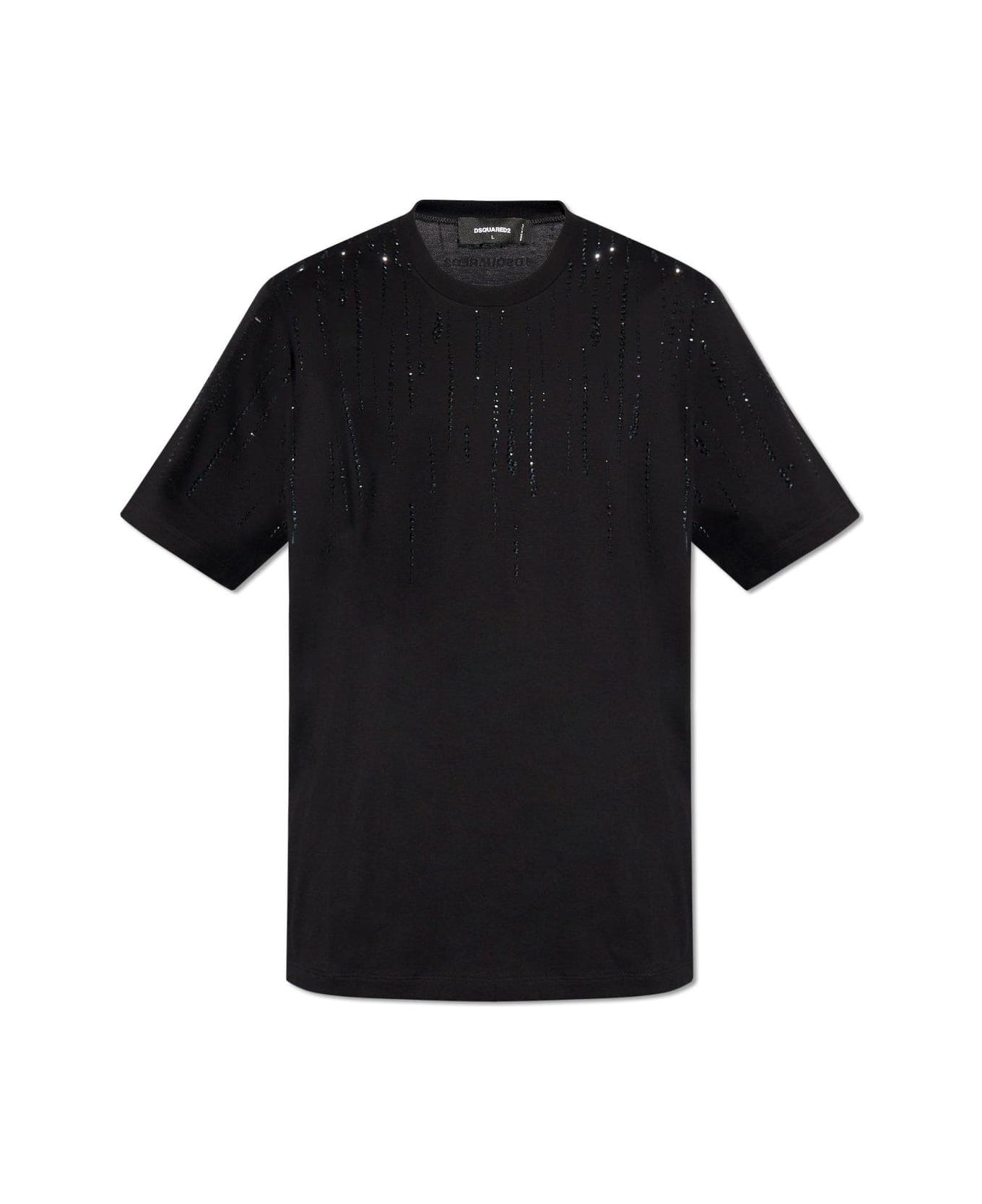 Dsquared2 Embellished Crewneck T-shirt - Black