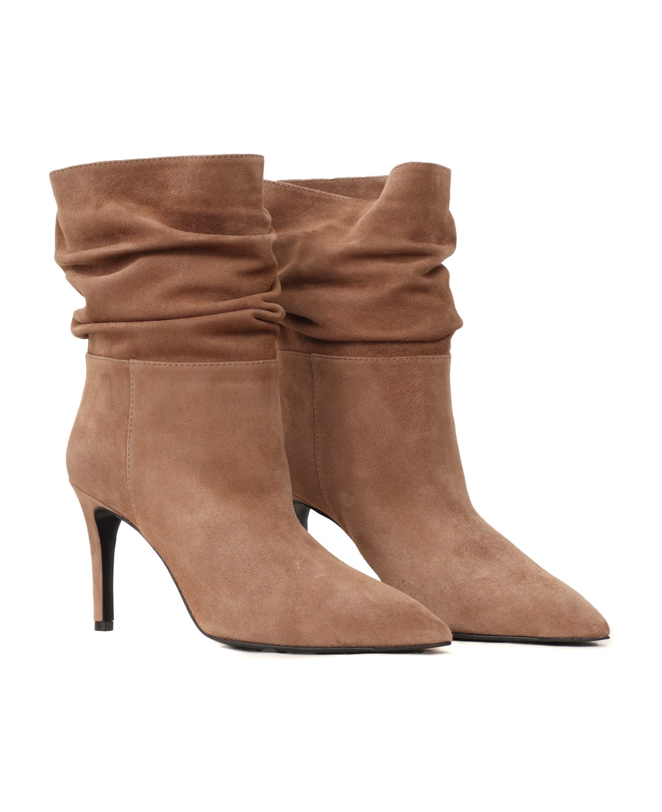 Via Roma 15 Crinkled Boots - BROWN