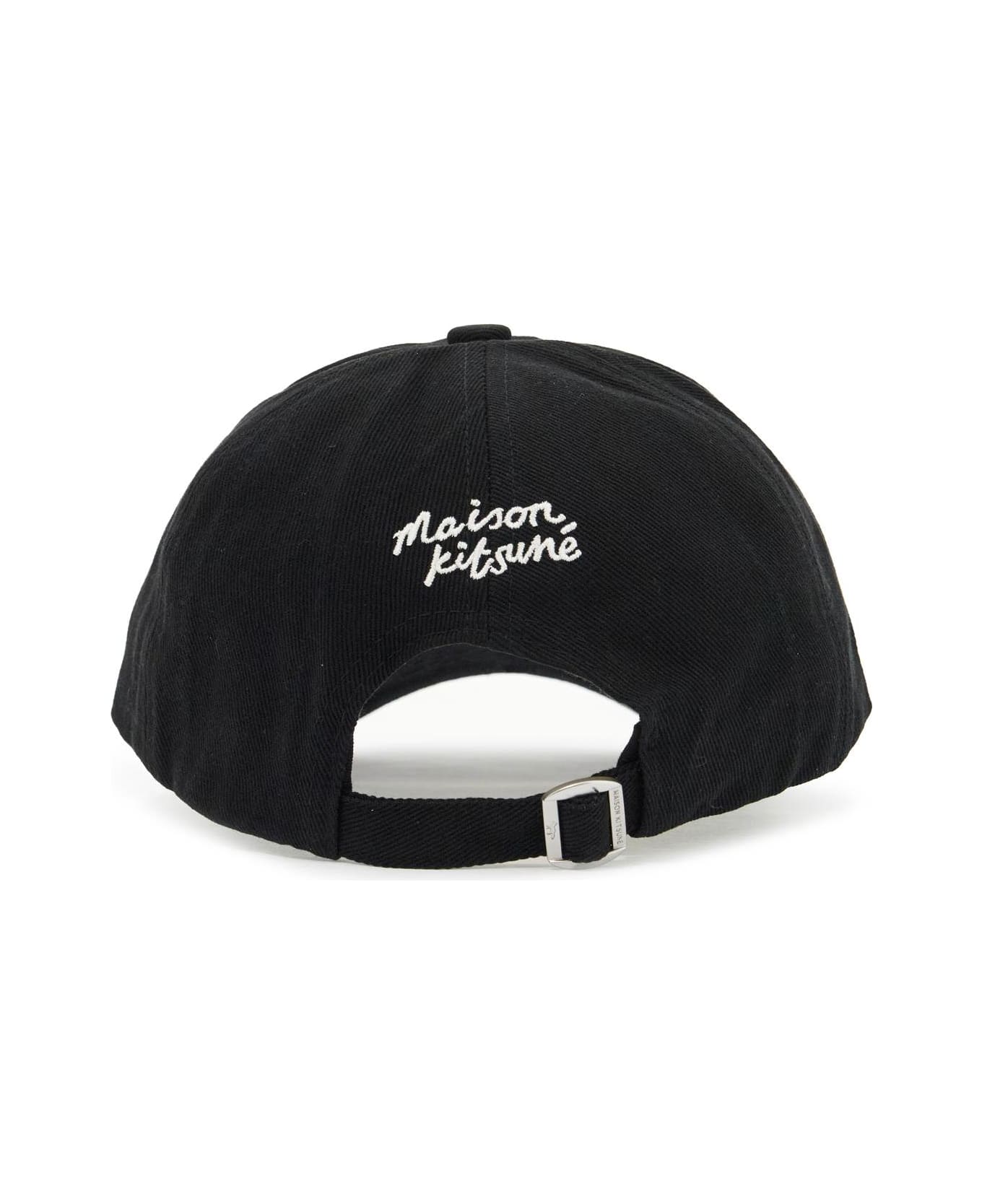 Maison Kitsuné Fox Head Baseball Cap - BLACK (Black)