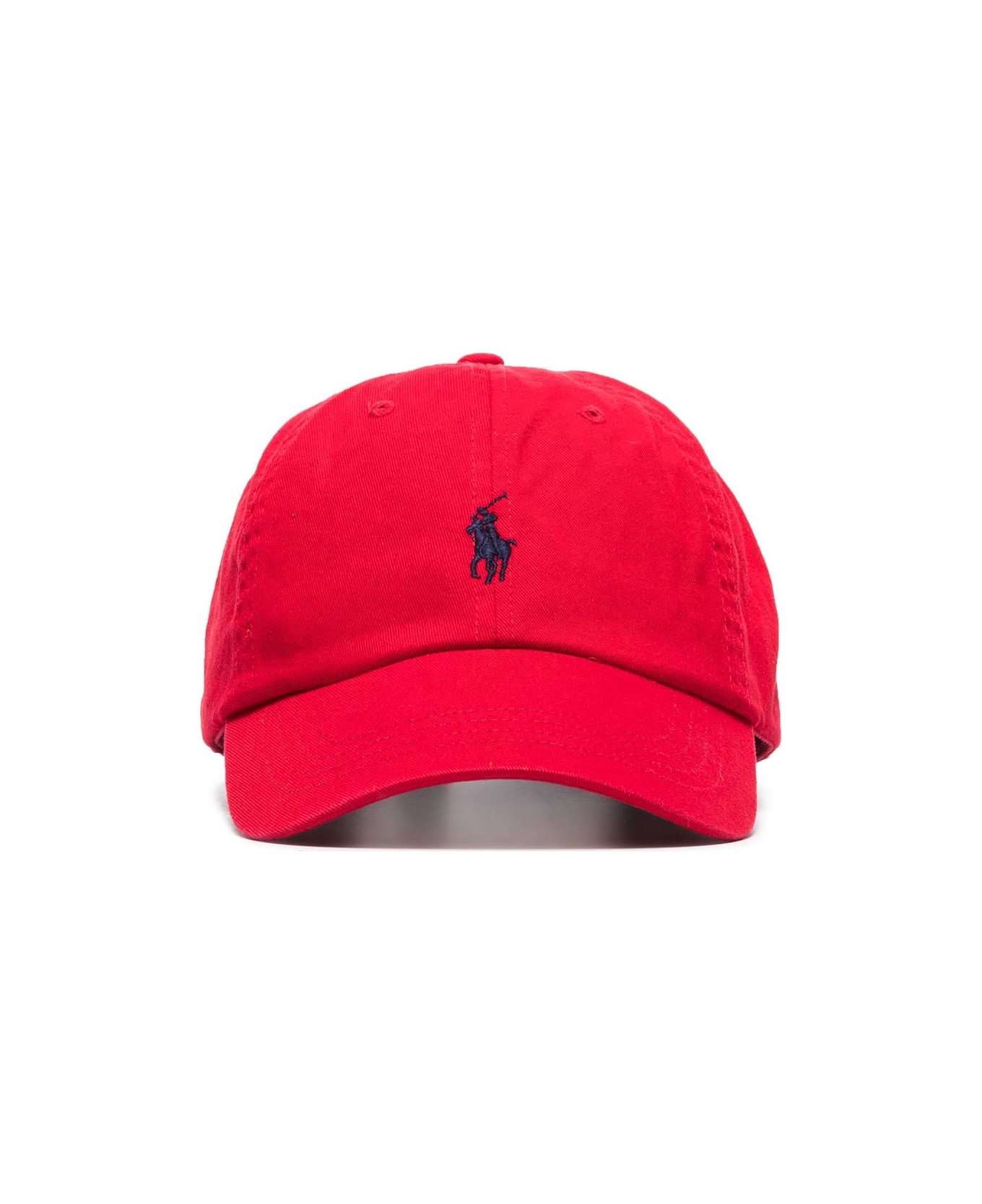 Ralph Lauren Red Baseball Hat With Blue Pony - Red