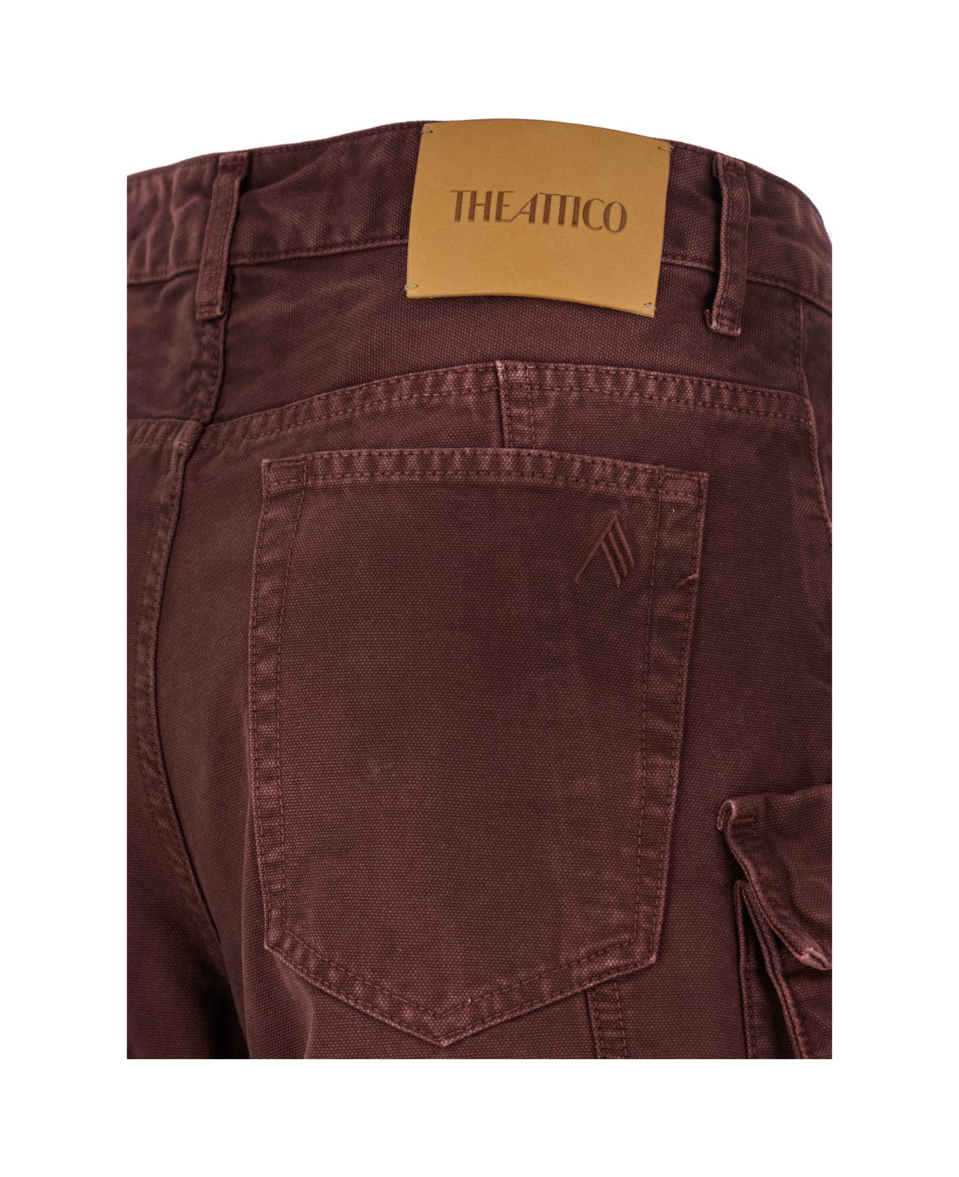 The Attico Fern Cargo Pants - RED/BURGUNDY デニム