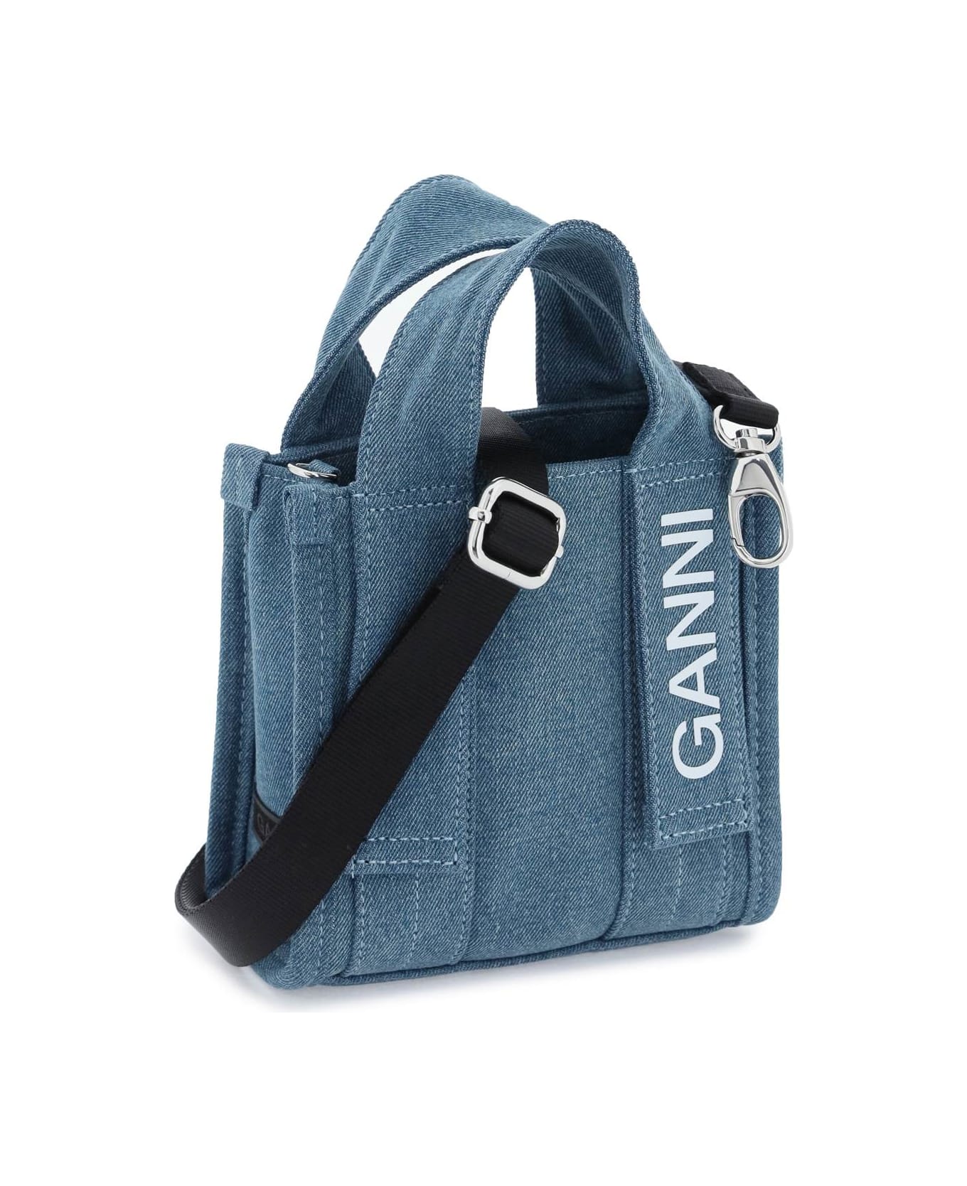 Ganni Denim Tech Mini Tote Bag - DENIM (Blue)