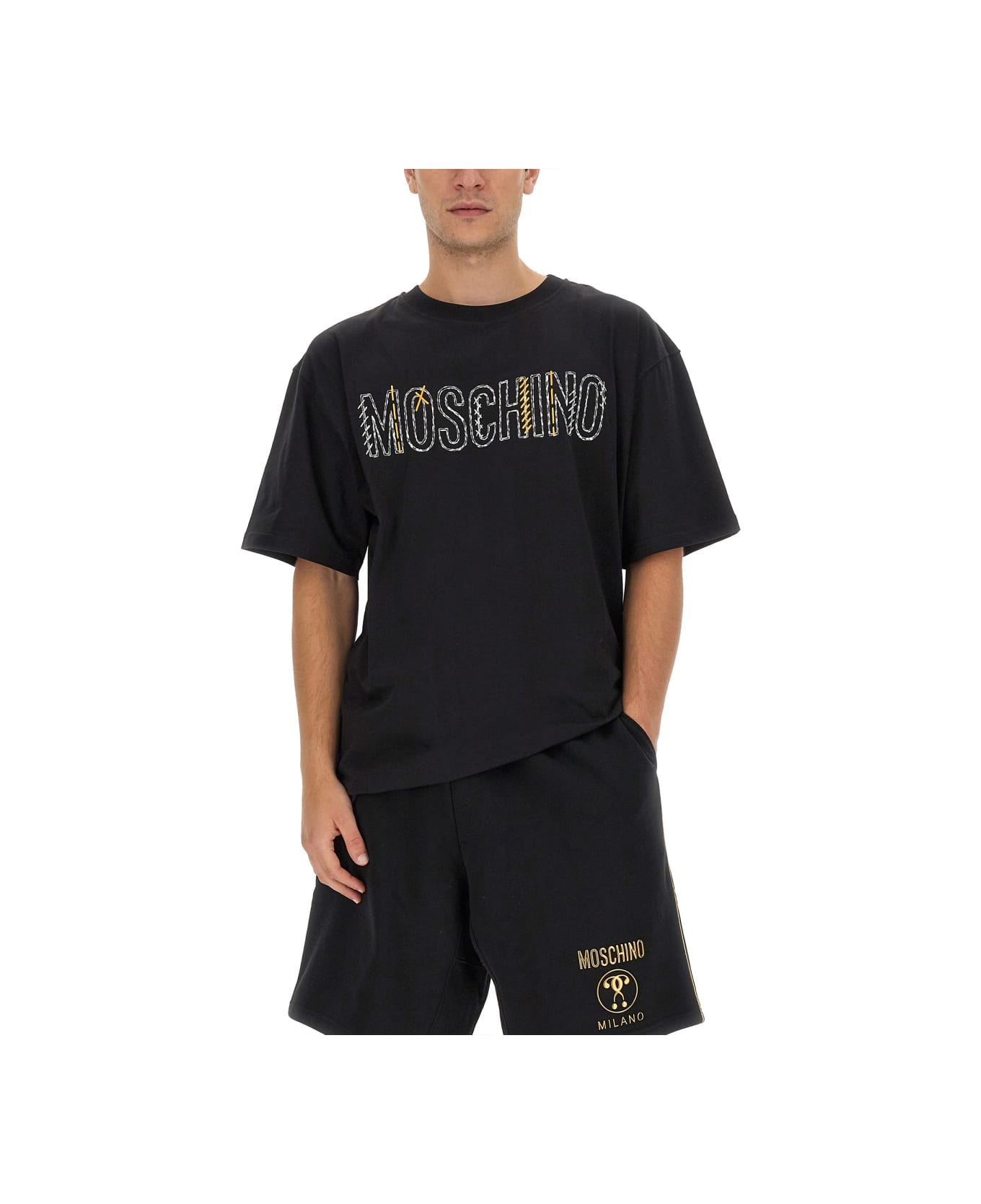 Moschino T-shirt With Logo - BLACK