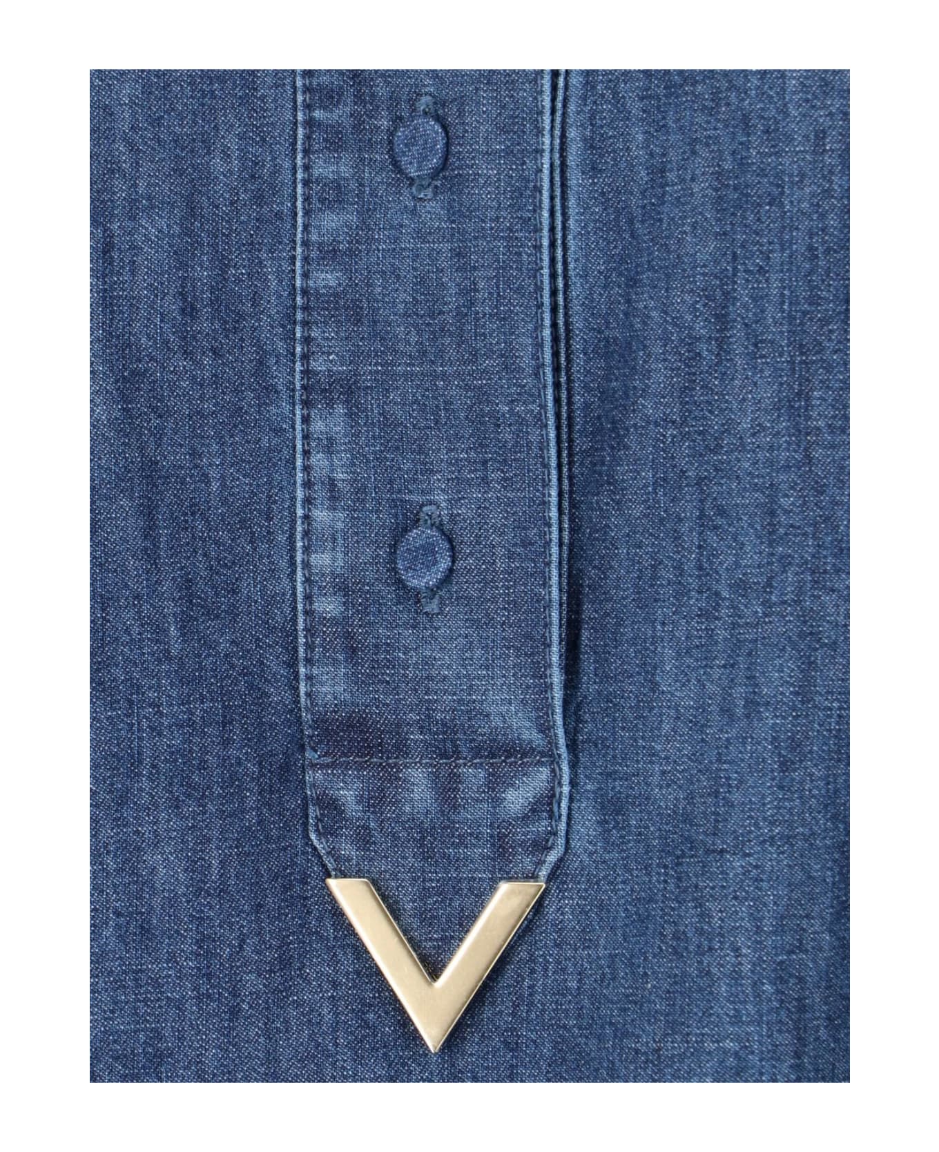 Valentino Denim Mini Dress - Blue シャツ
