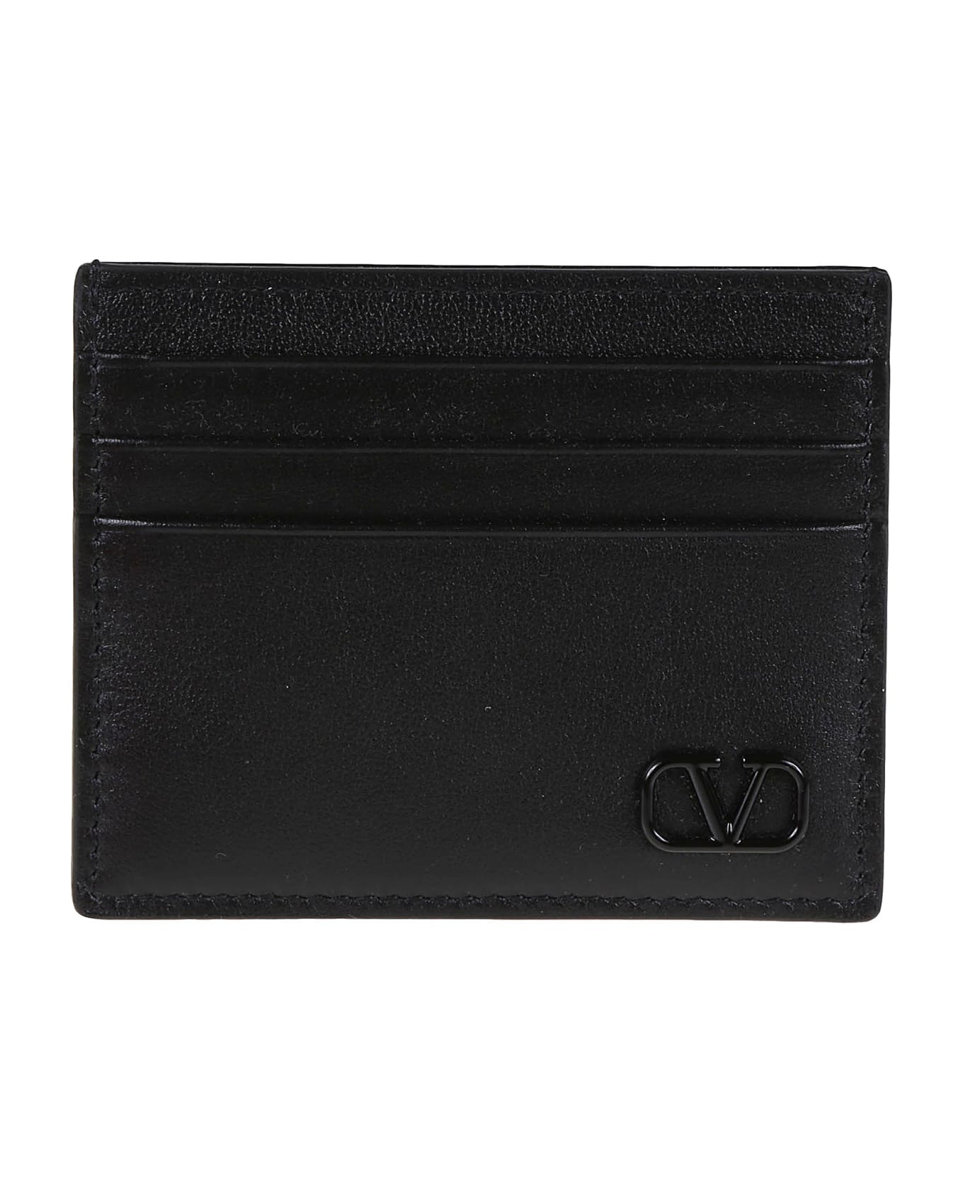 Valentino Garavani Card Holder Mini Vlogo Signature - Black 財布