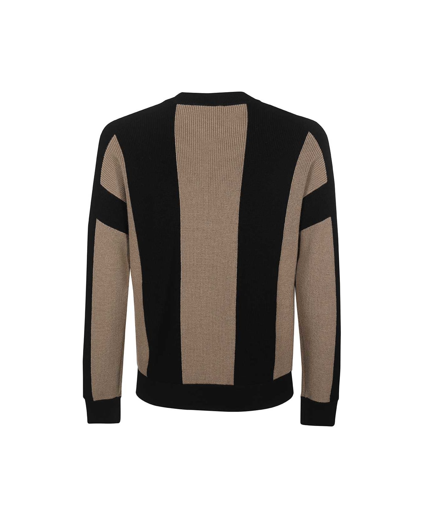 Emporio Armani Long Sleeve Crew-neck Sweater - black ニットウェア