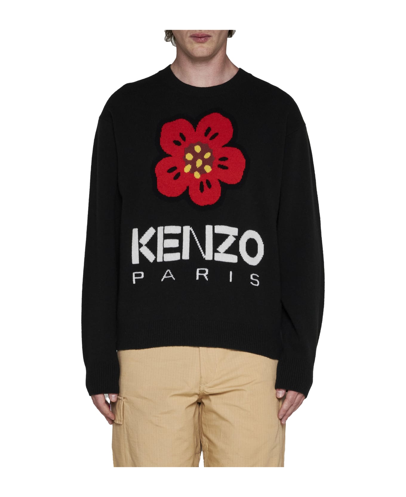 Kenzo 'boke Flower' Black Wool Sweater - J Black フリース