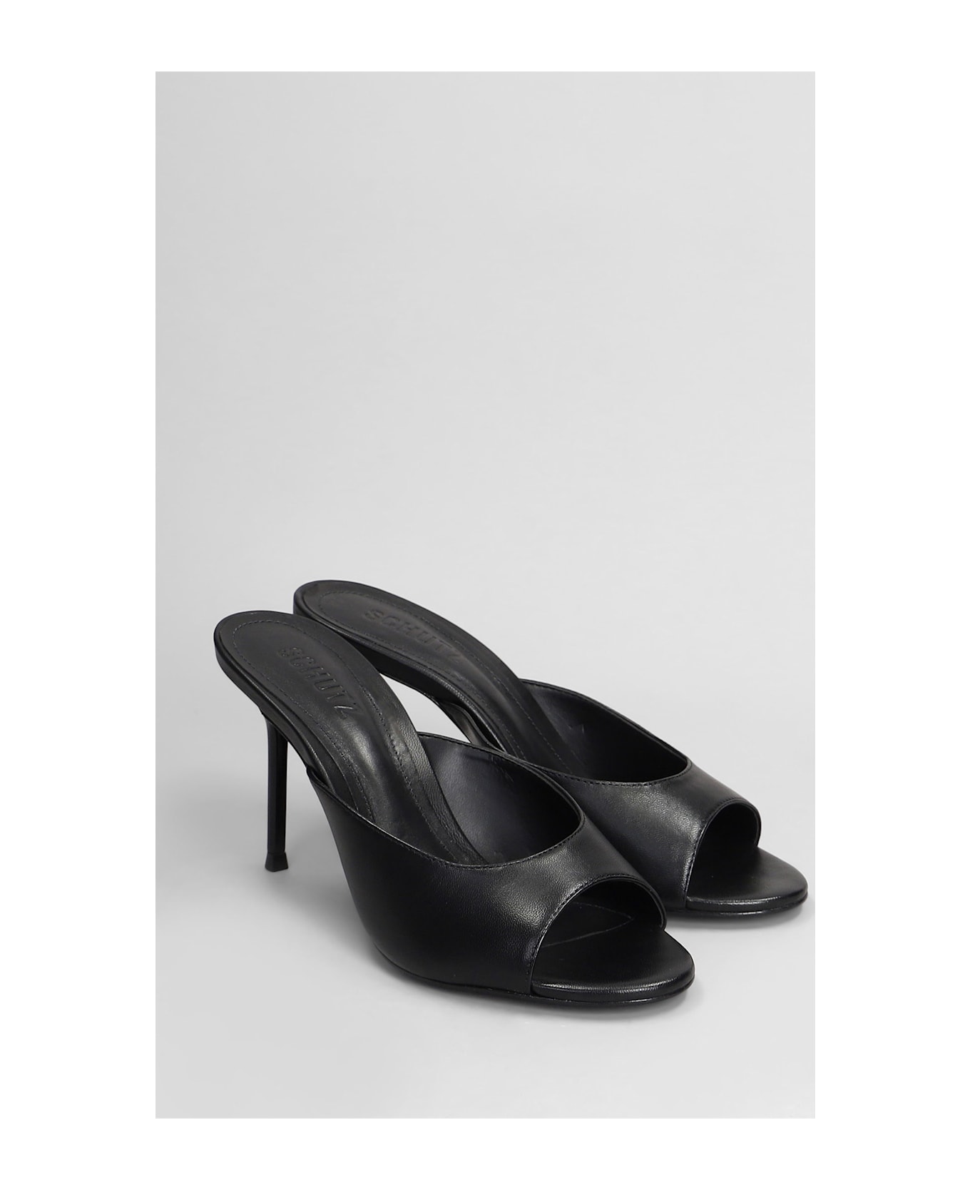 Schutz Slipper-mule In Black Leather - black