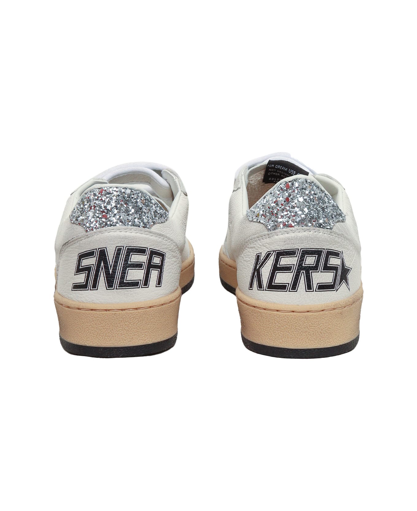 Golden Goose Ballstar Strap Nappa Upper Glitter Star And Heel - WHITE