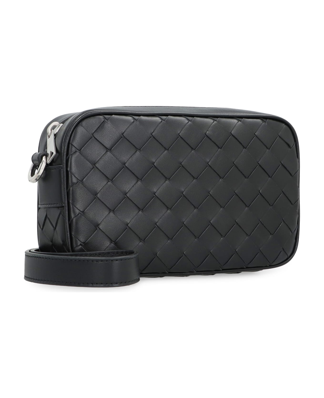 Bottega Veneta Leather Mini Camera Bag - black