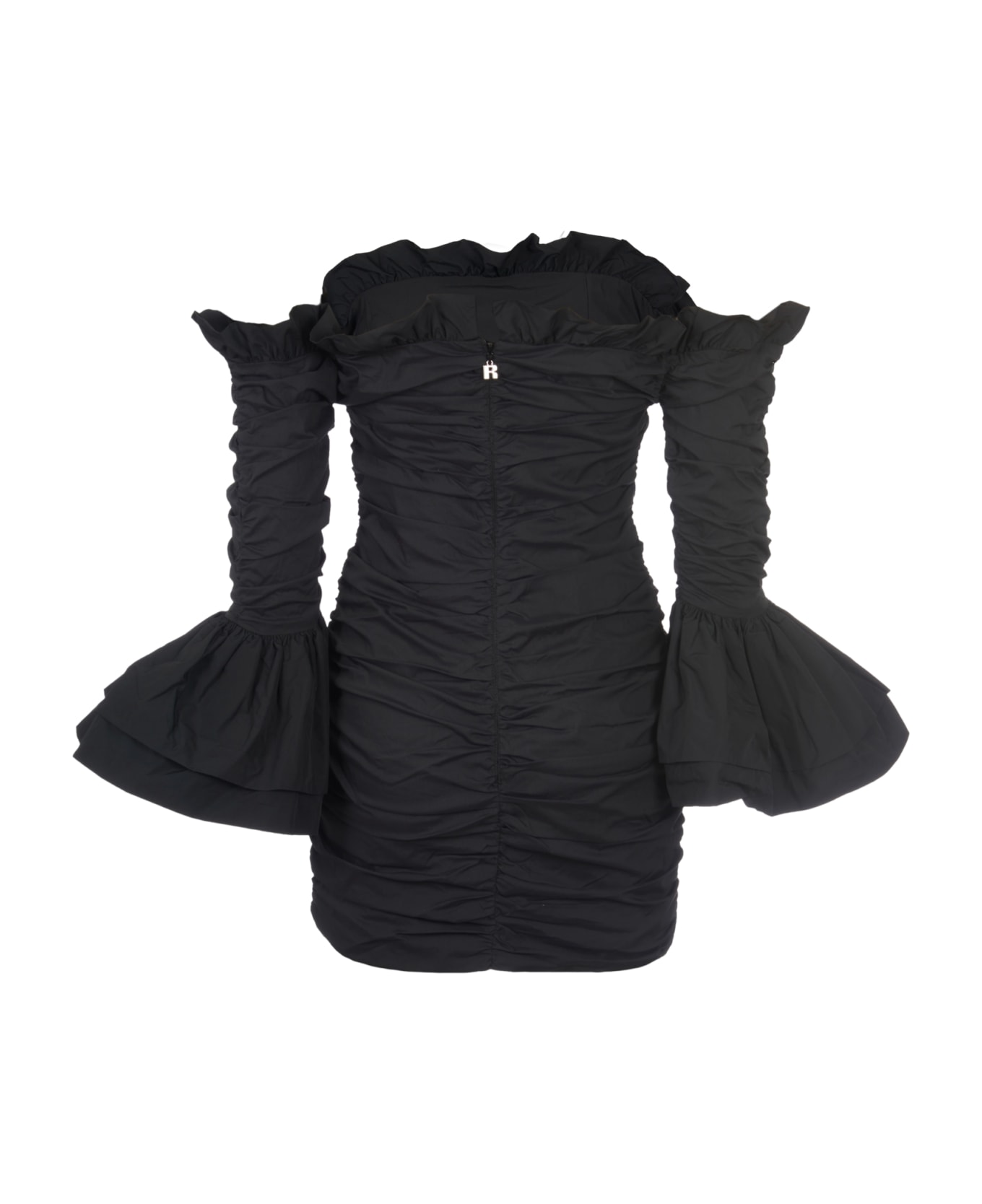 Rotate by Birger Christensen Ruffle Off-shoulder Dress - Black ワンピース＆ドレス