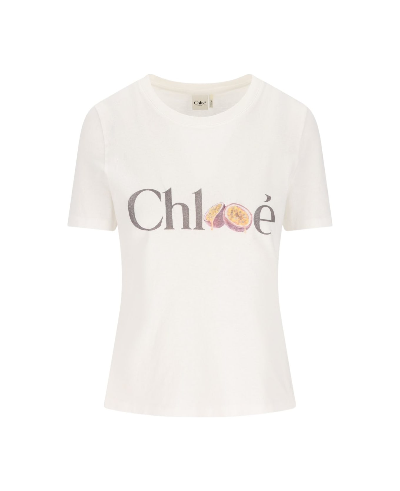 Chloé Logo Cotton T-shirt - White