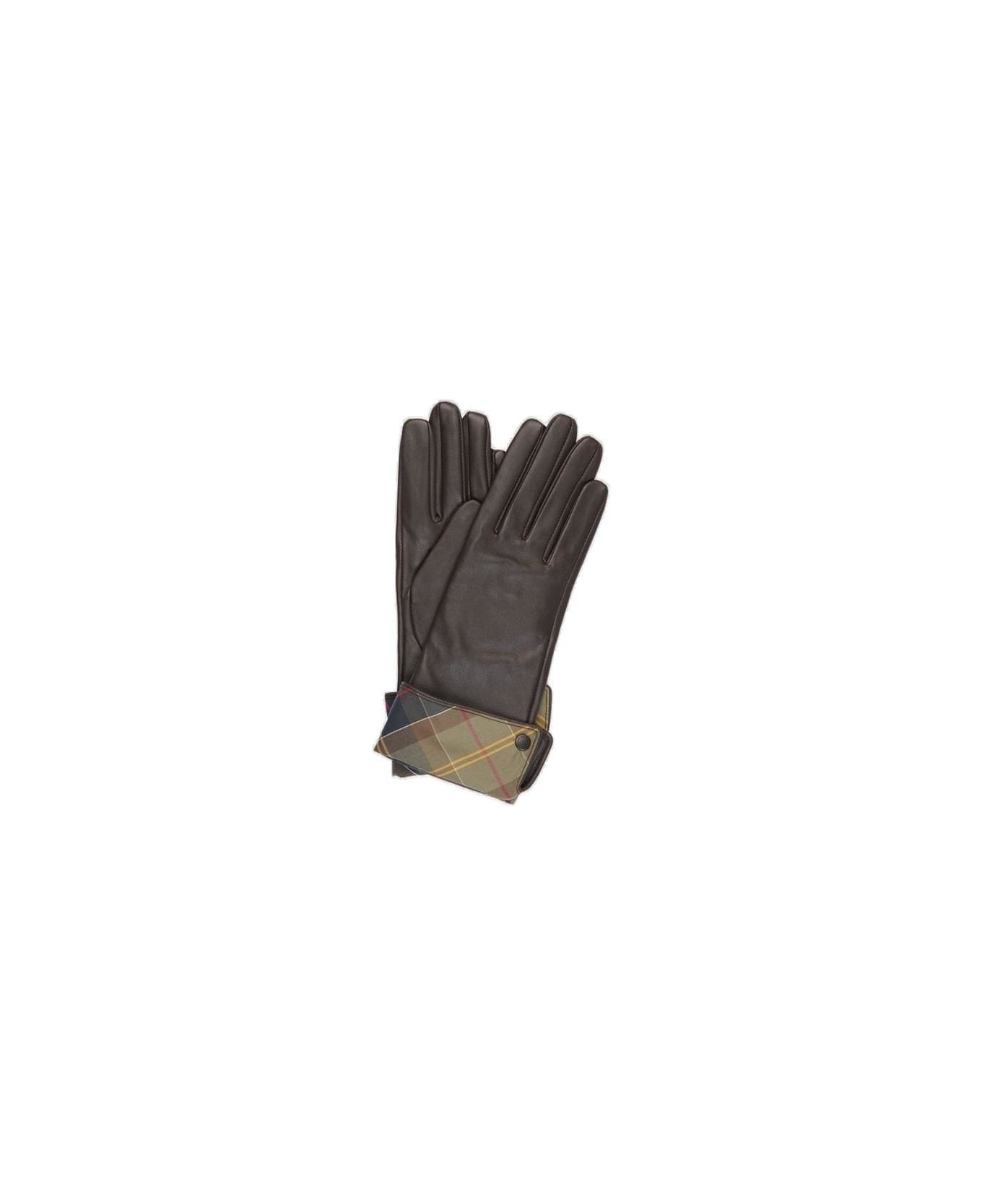 Barbour Jane Checked Detail Gloves - Choco 手袋