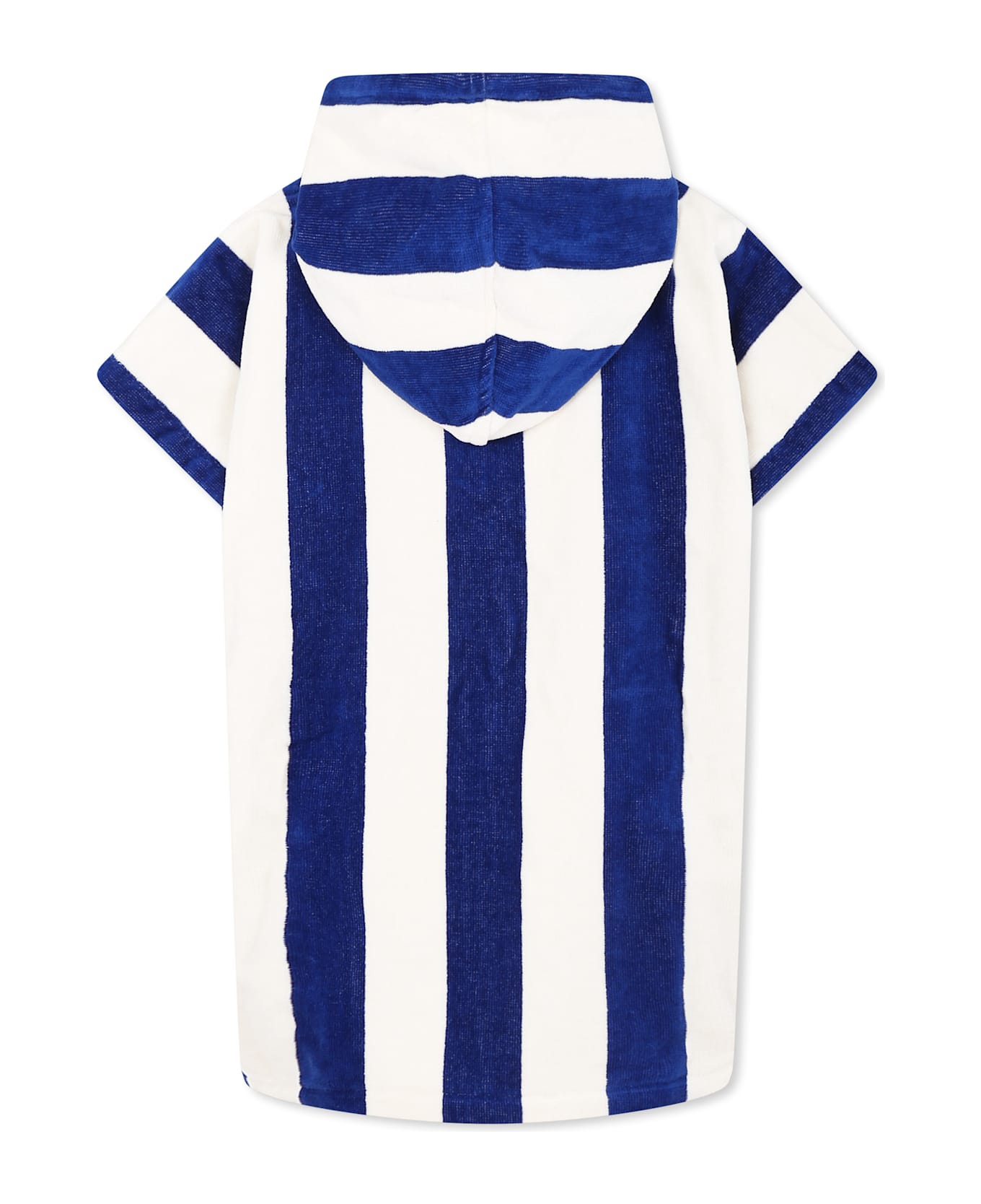 Petit Bateau Blue Bathrobe For Kids With Logo - Blue