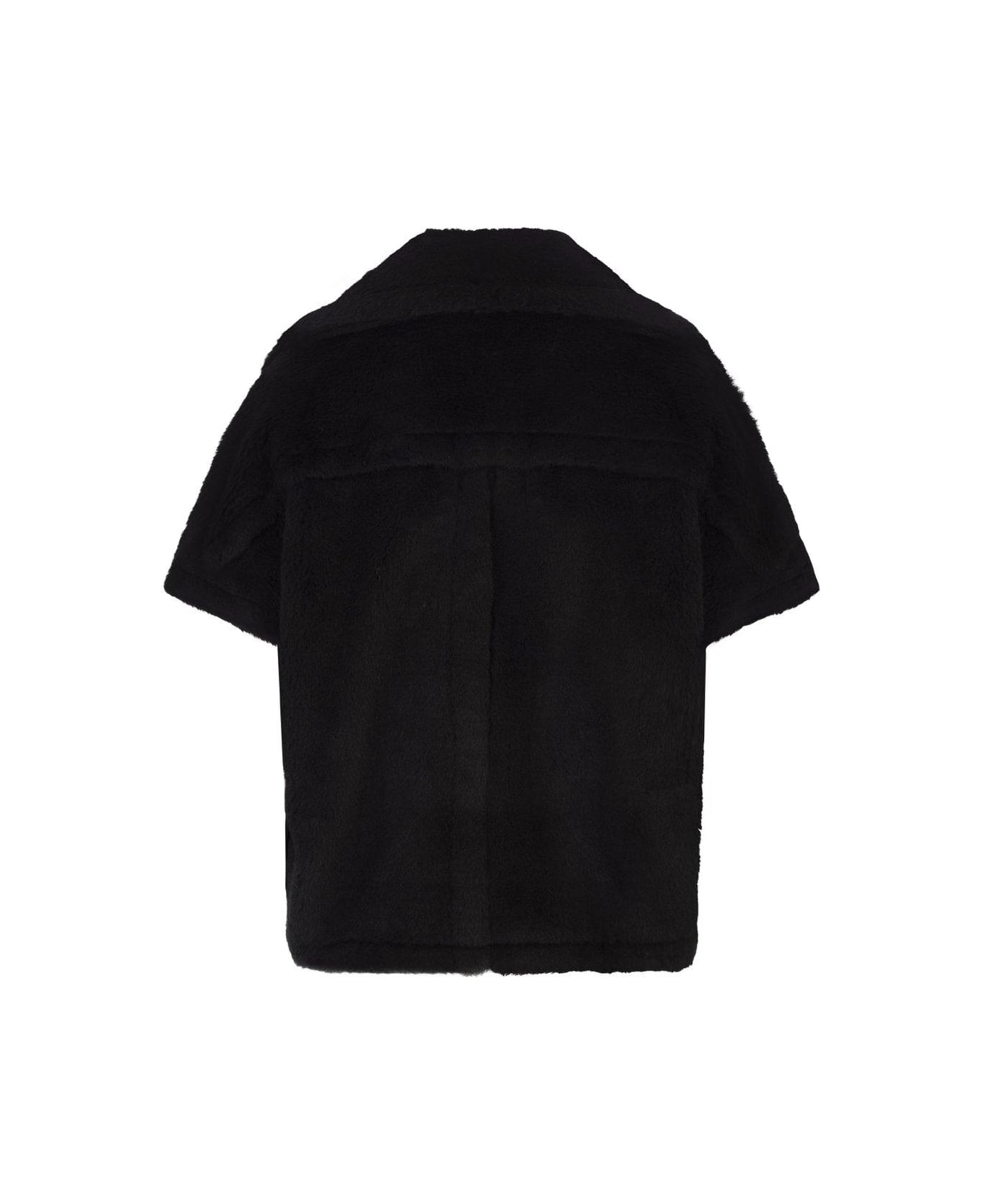 Max Mara Zip-up Short-sleeved Coat - Black